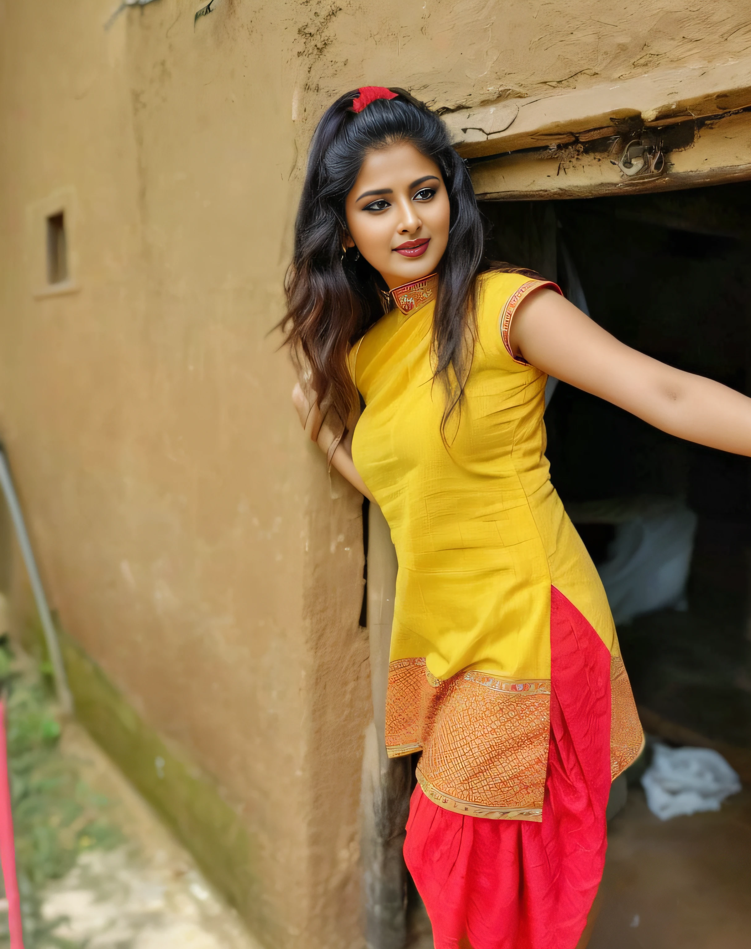 Jennifer Winget, beautiful looks, and humble behavior,((RAW, analog style)), face, extremely detailed full body color photo of a 25 y.o girl, beautiful face, beautiful eyes, ((small nose)), big natural lips, ((fabric dress)), medium breasts, slim body, bathroom selfie((film grain, skin details, high detailed skin texture, 8k hdr, dslr)), dark red lips, dark red lips, indian women, indian model, actress,  Jennifer Winget actress  Jennifer Winget natural big lips, healthy body, sexy body, healthy, smart woman, beautiful, long hair, sparking daydreaming eyes, bubbly, fat sexy figure, age 25-28yo,