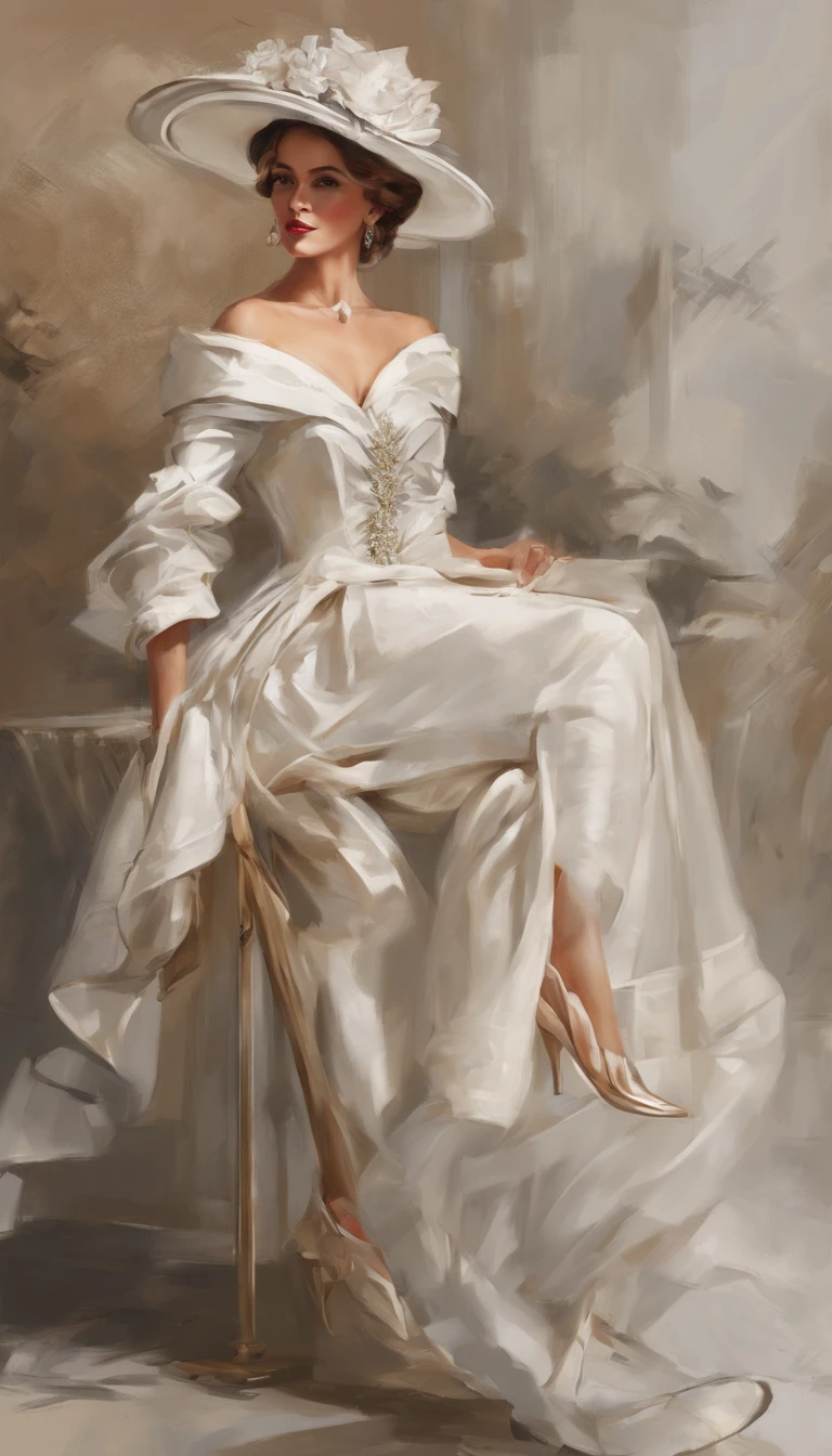Ladies and gentlemen art painting old days