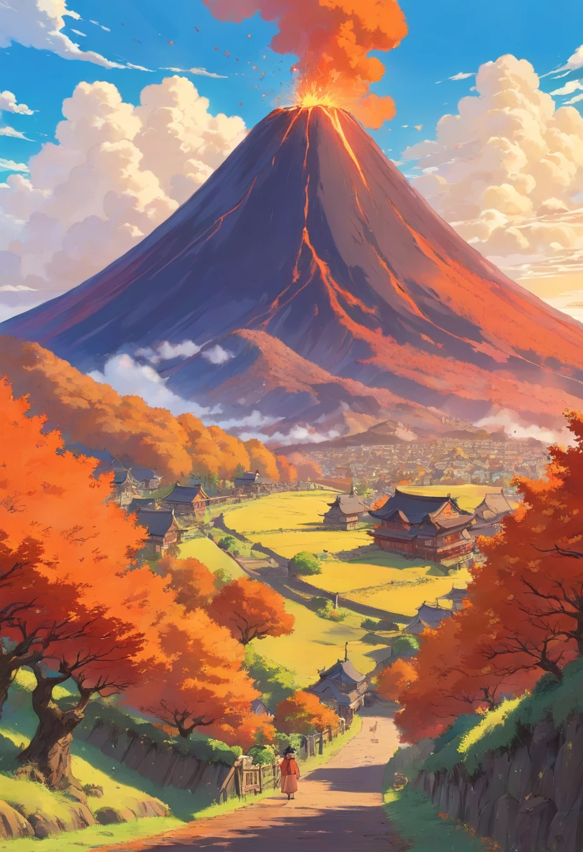 Volcanic autumn scenery,No Man,Pure scenery