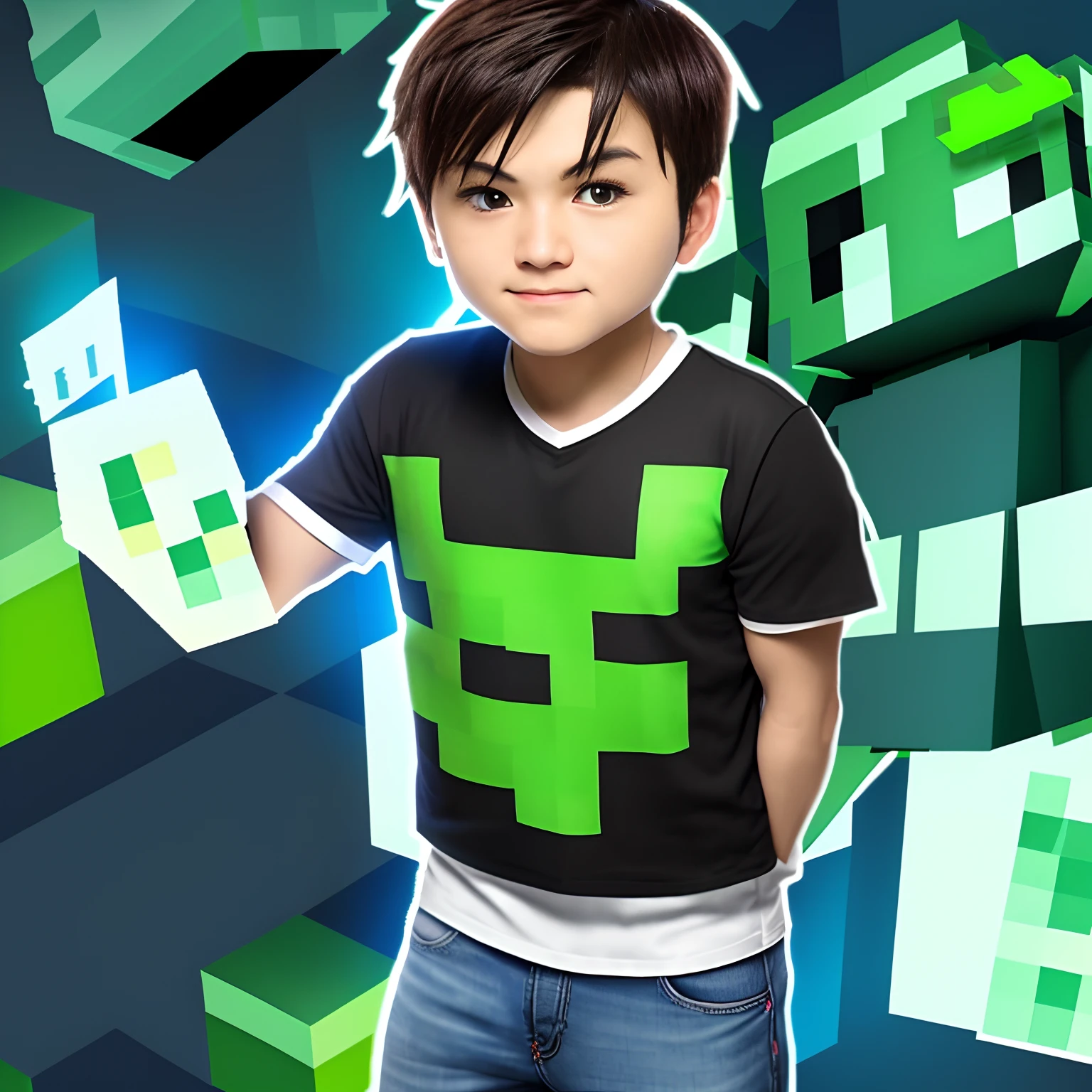 Minecraft pixel style content is Minecraft style shonen hacker anime Ben10