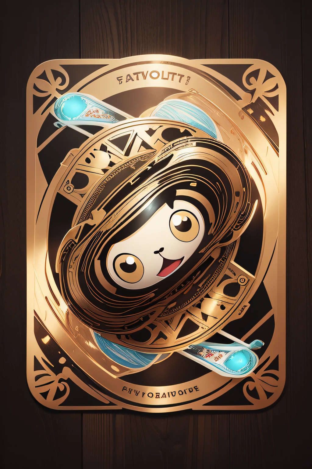Cartoon Metallic Fugurative Art Card