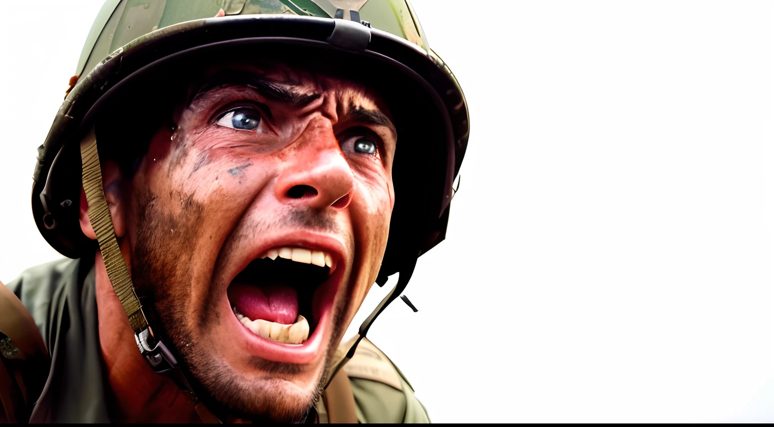 soldado arafed de boca aberta e boca aberta bem aberta, gritando em agonia, gritando de dor, comportamento do soldado militar, gritando em desespero, soldado sob fogo pesado, intense screaming expression, fotografia de combate, soldado cansado masculino solo, homem gritando, fotografia militar, Gritando, gritando e chorando, gritando de medo, vietnam war soldier, menacingly, grito