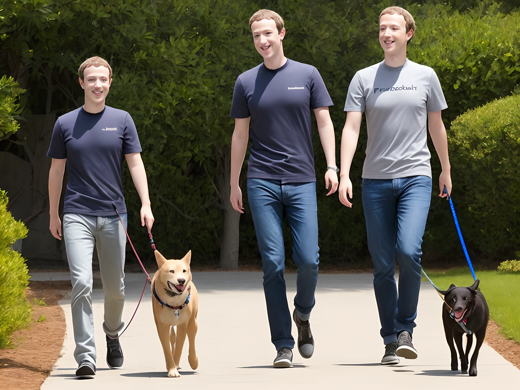 Mark Zuckerberg on a leash