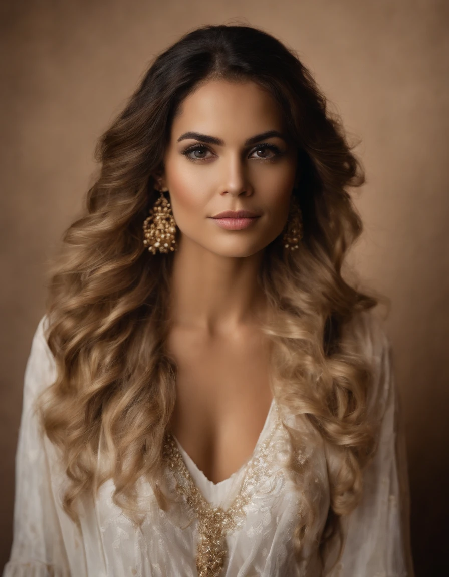 (best quality, master part), 1mulher, marroquina, origem marrocos, fantasia, plaits, cabelos loiros, albina, corpulento, tipo de corpo largo, seios grandes, Seios enormes, quadris largos