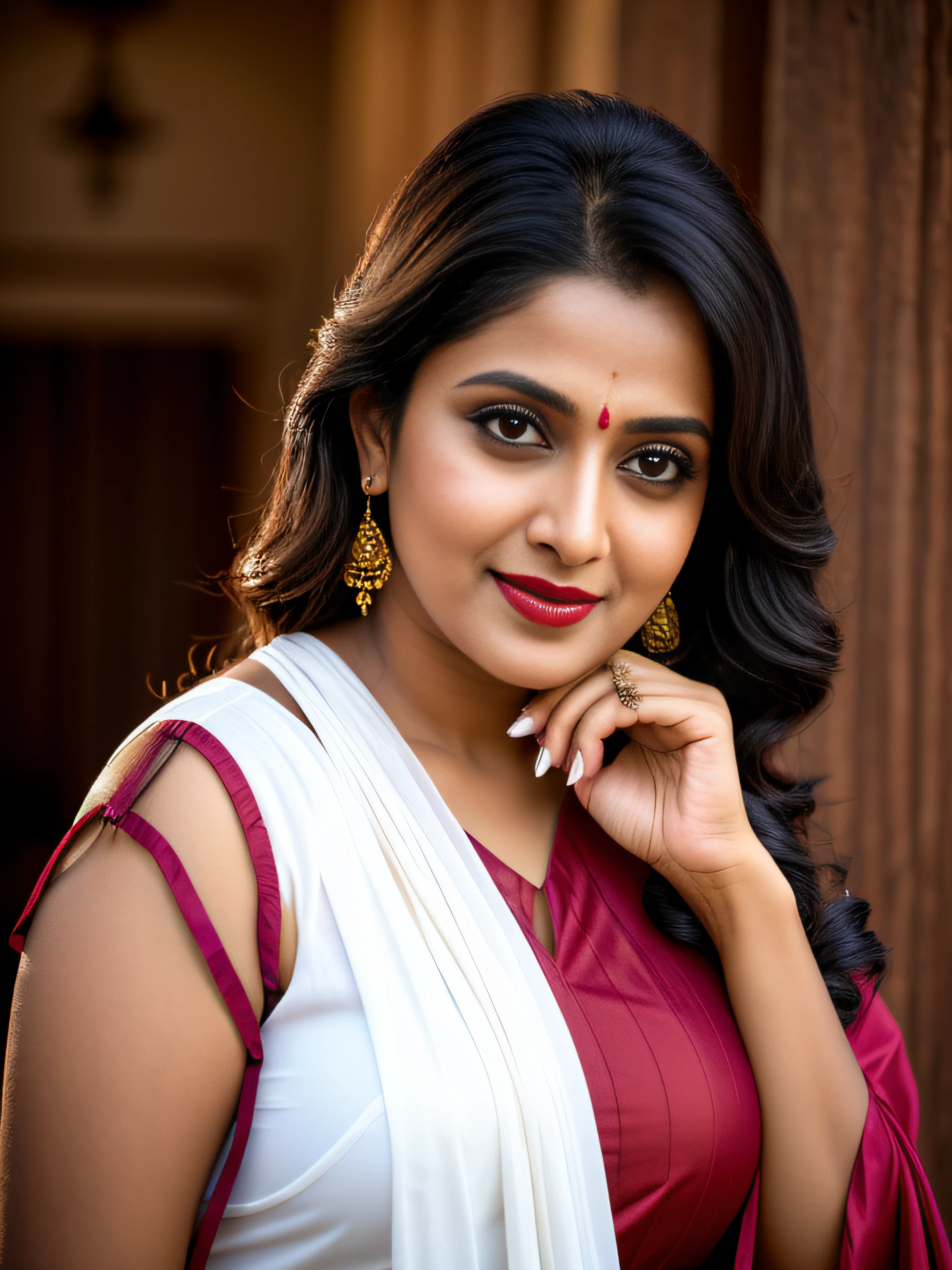 Meenakshi Seshadri,(RAW, analog style)), face, extremely detailed full body color photo of a 25 y.o girl, beautiful face, beautiful eyes, ((small nose)), big natural lips, ((fabric dress)), medium breasts, slim body, outdoor, trees, ((film grain, skin details, high detailed skin texture, 8k hdr, dslr)), dark red lips, dark red lips, black, actress 25-28yo, Hema Malini, natural big lips, healthy body, chubby body color shorts, indian women, indian model, actress, indian 25-28yo, Meenakshi Seshadri, healthy, smart woman, beautiful, long hair, sparking daydreaming eyes, bubbly, fat sexy figure, a
