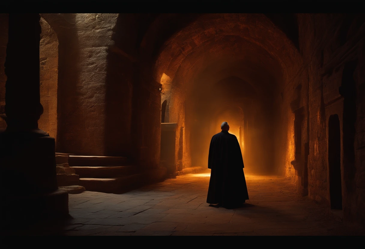 A priest locked in a dungeon.