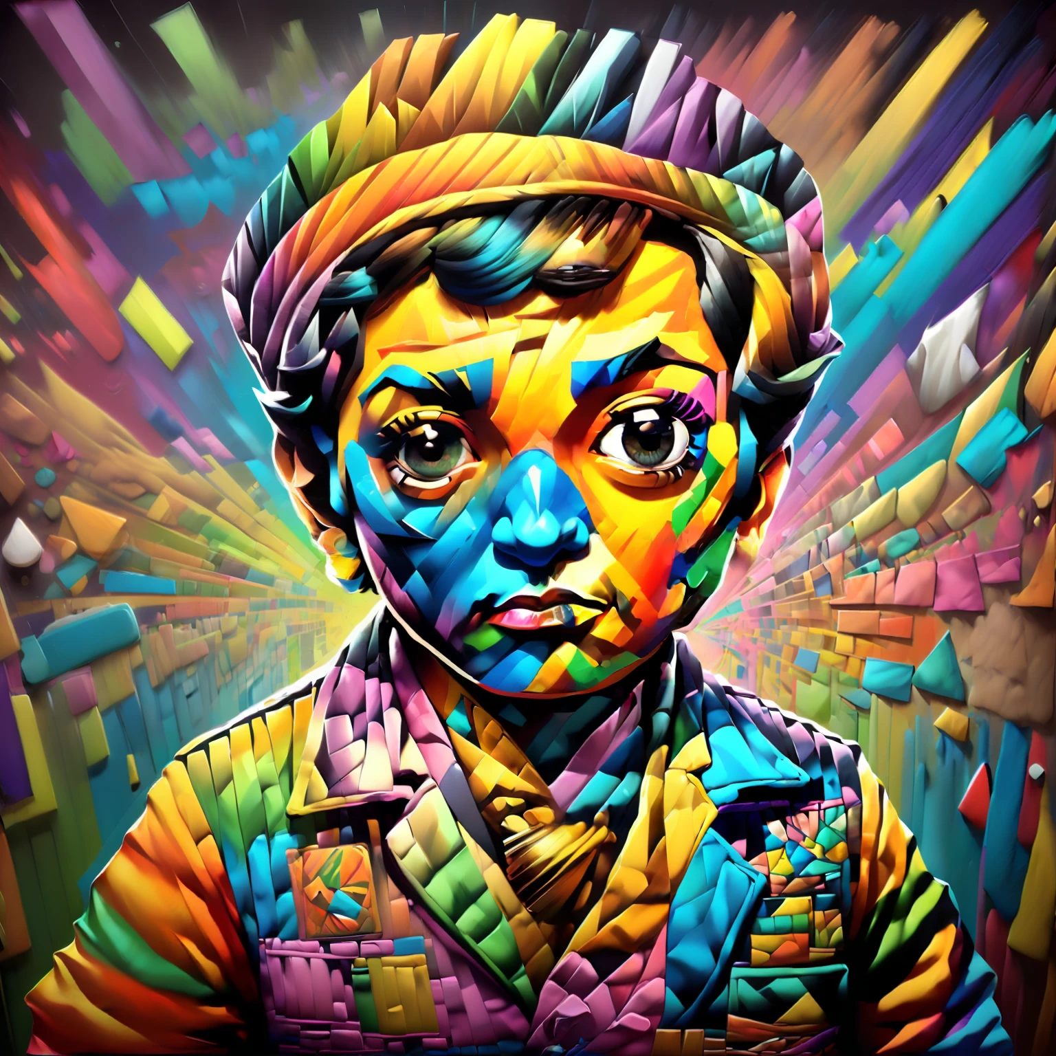 ( BRUNO MARS melhor pose,best angle, (better expression, Eduardo Kobra ,RomeroBrito acolchoamento ,multidimensional geometric wall PORTRAIT, arte, Chibi,Yang08k, lindo, Colouring), 256 mil