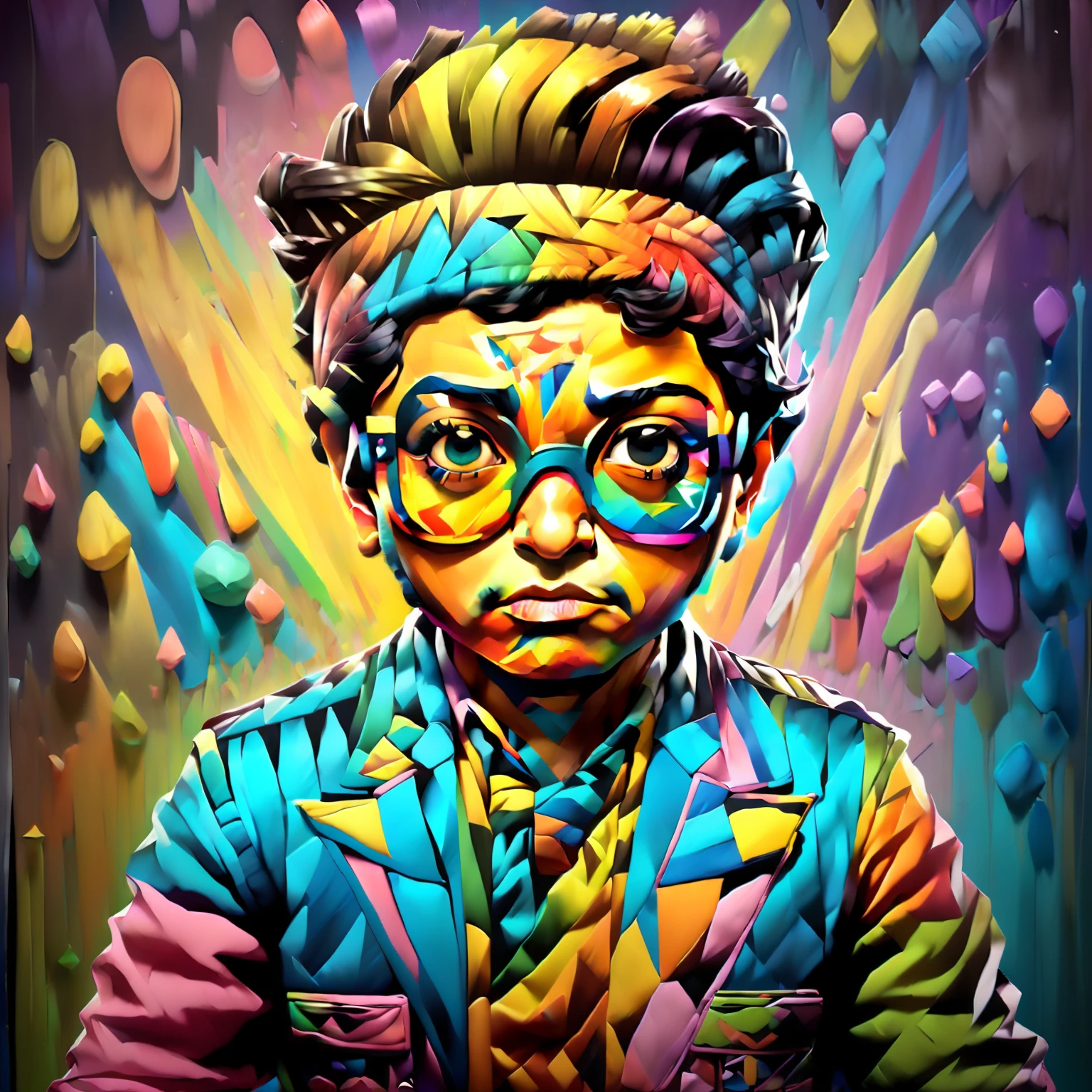 (  BRUNO MARS melhor pose,best angle, (better expression, Eduardo Kobra ,RomeroBrito acolchoamento ,multidimensional geometric wall PORTRAIT, arte, Chibi,Yang08k, lindo, Colouring), 256 mil
