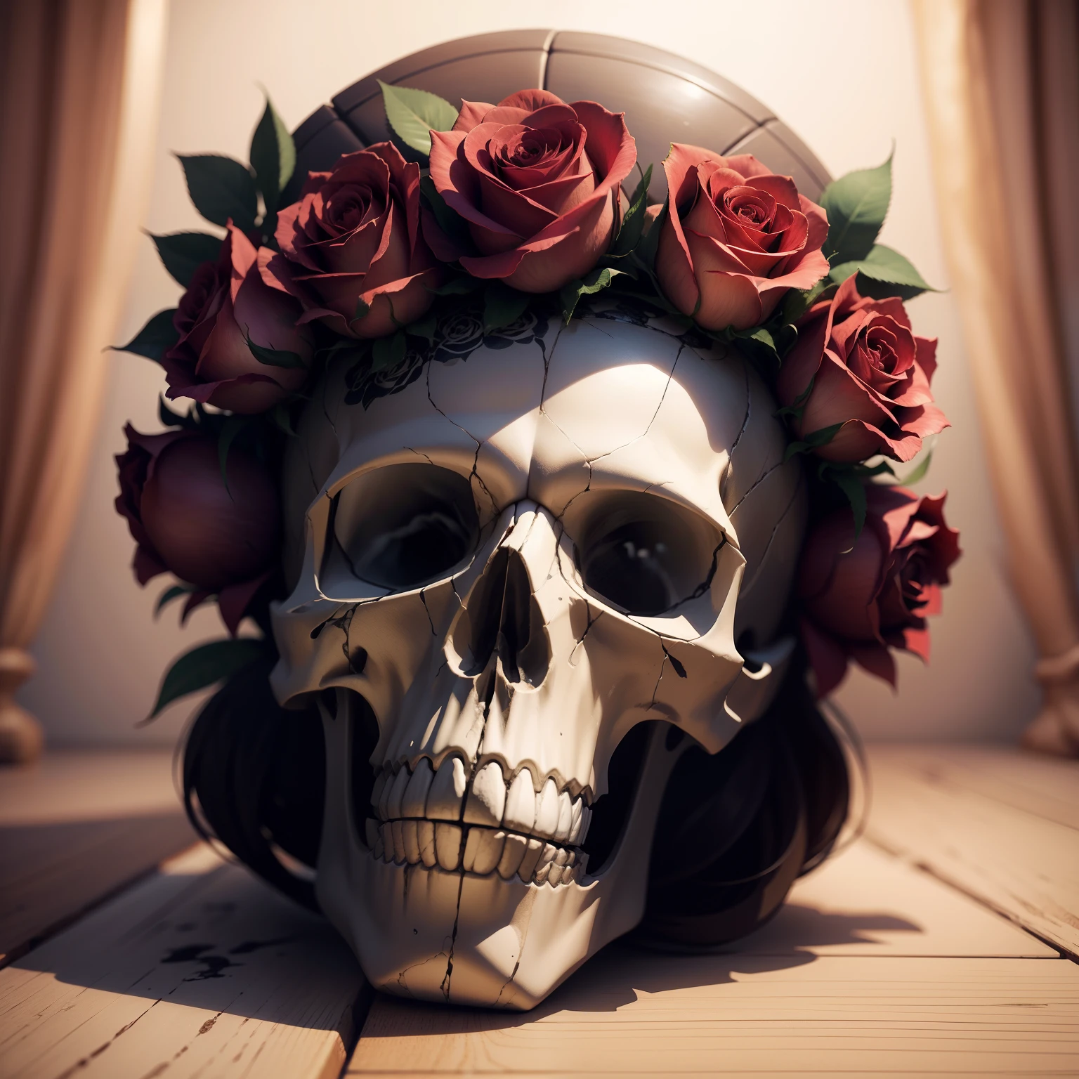 Create 4x4 album cover, 3000x3000 4k, title "EGO KILLER" with background of dead flowers, centered a pack of cigarettes and a bottle of wine --auto