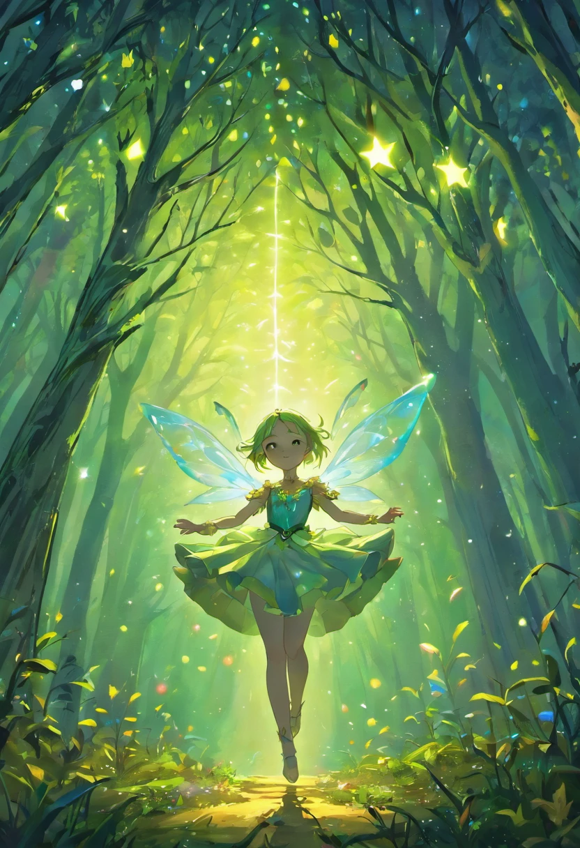 (melhor qualidade,4k,8k,Altas,master part:1.2),ultra-detalhado,(Realistic,fotorrealista,photo-realistic:1.37),illustration,vagalumes cintilantes, ethereal glow,Criatura parecida com pixie, floresta noturna sonhadora,magical ambiance,Paleta de cores quentes,Sunlit tree branches,Playful little lights,dazzling spectacle,Luzes misteriosas piscando,Extravagant night sky,corpos de luz flutuantes,delicate luminescence,Fantasia inspirada na natureza,brilho hipnotizante,Trilhas de poeira Pixie,Enchanting midnight scenery,trilhas de vagalumes brilhantes,estrelas cintilantes,Ethereal beings,dreamlike environment,asas delicadas,breathtaking lighting,Fantastic brightness,pura magia no ar,sprites de natureza luminosa,beleza encantadora,paisagem cintilante,whispering trees,magical storytelling,cena noturna serena,Lively firefly dance,Floresta Encantada,Mystical Charm,Ethereal wonder,luzes noturnas cintilantes,criaturas semelhantes a feys,Surreal Firefly Ballet,noite cintilante,bosques iluminados,magia casual,brilho calmante, usar