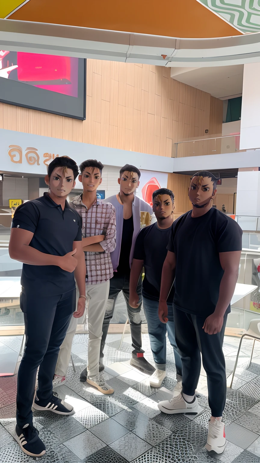 Young anime characters standing