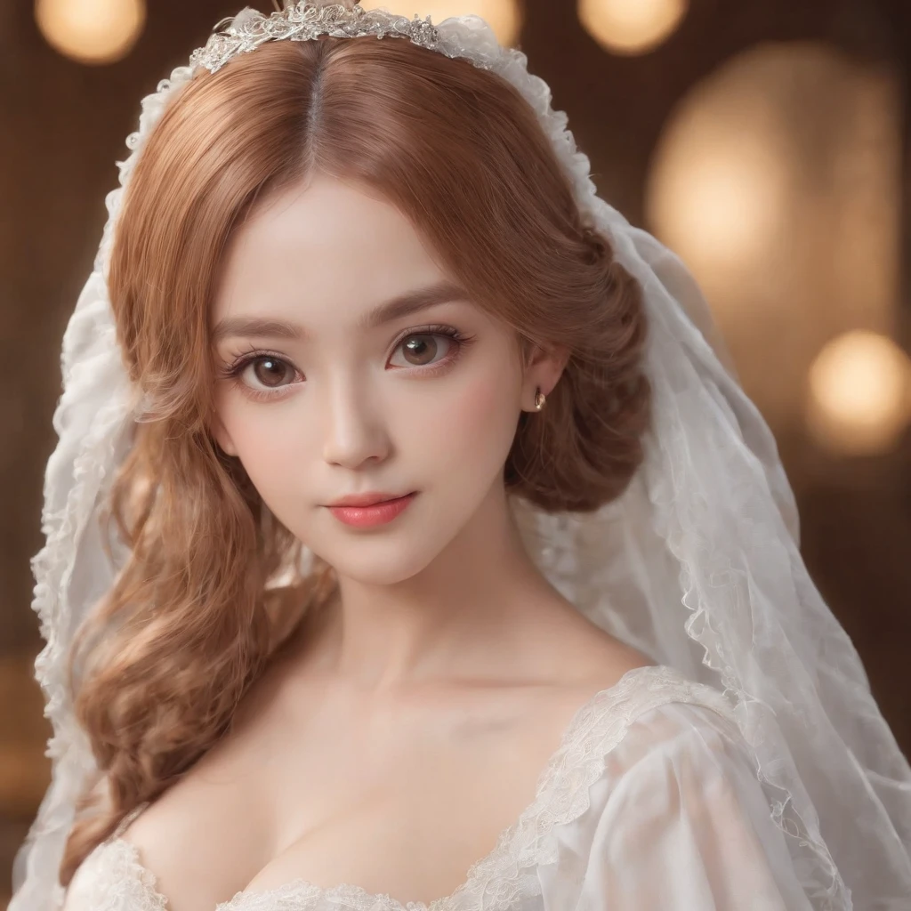 a 18 years beautiful girl, Big eyes, Large breasts, Petite and slim, 8K, Top quality, (Very detailed head: 1.0), (Very detailed face: 1.0), (Very detailed hair: 1.0), Maid clothes, Very detailed official artwork, Anime moe art style, clean and meticulous anime art, Smile, Golden hair, Smooth long hair,(nipple:1.5)