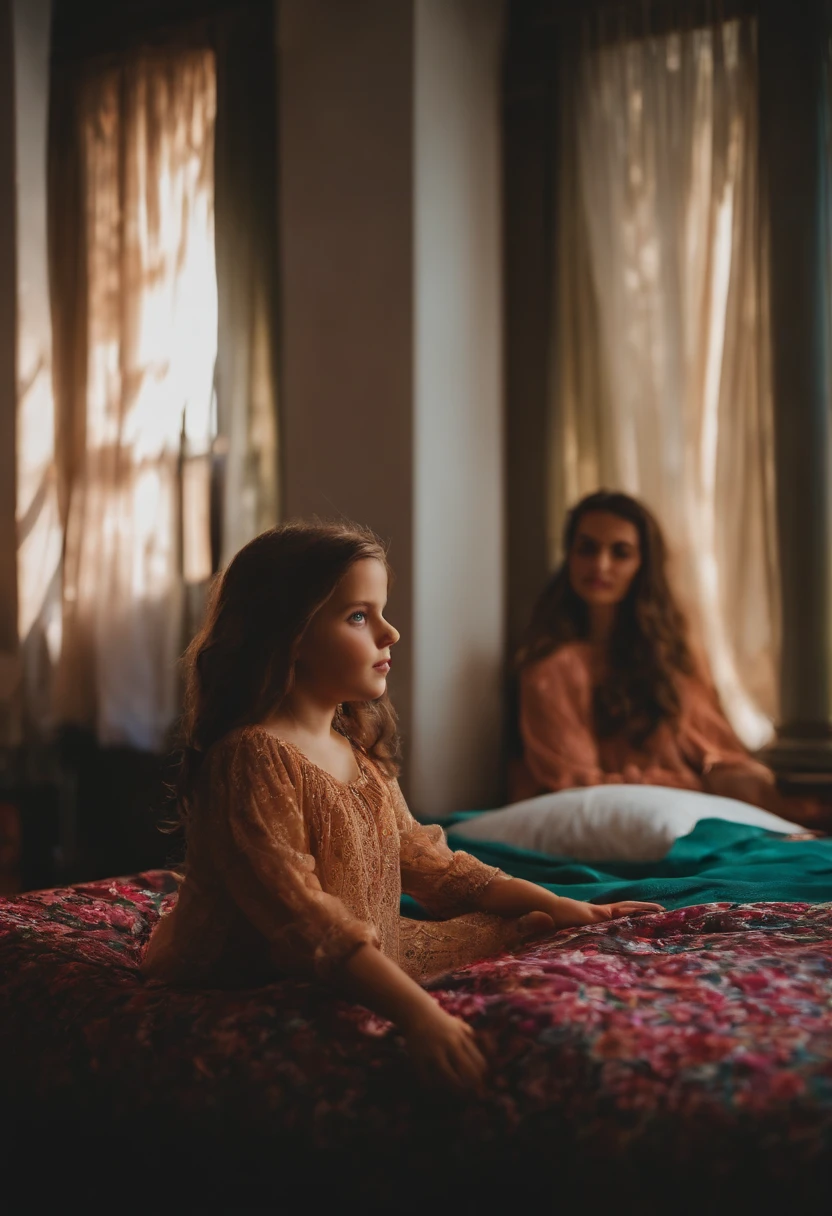 Fotografia natural de uma menina, usando calcinha encima de uma cama