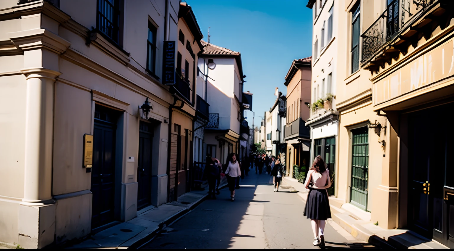 best qualtiy,8K,80s costumes,Back shadow,woman,A half body,Background street