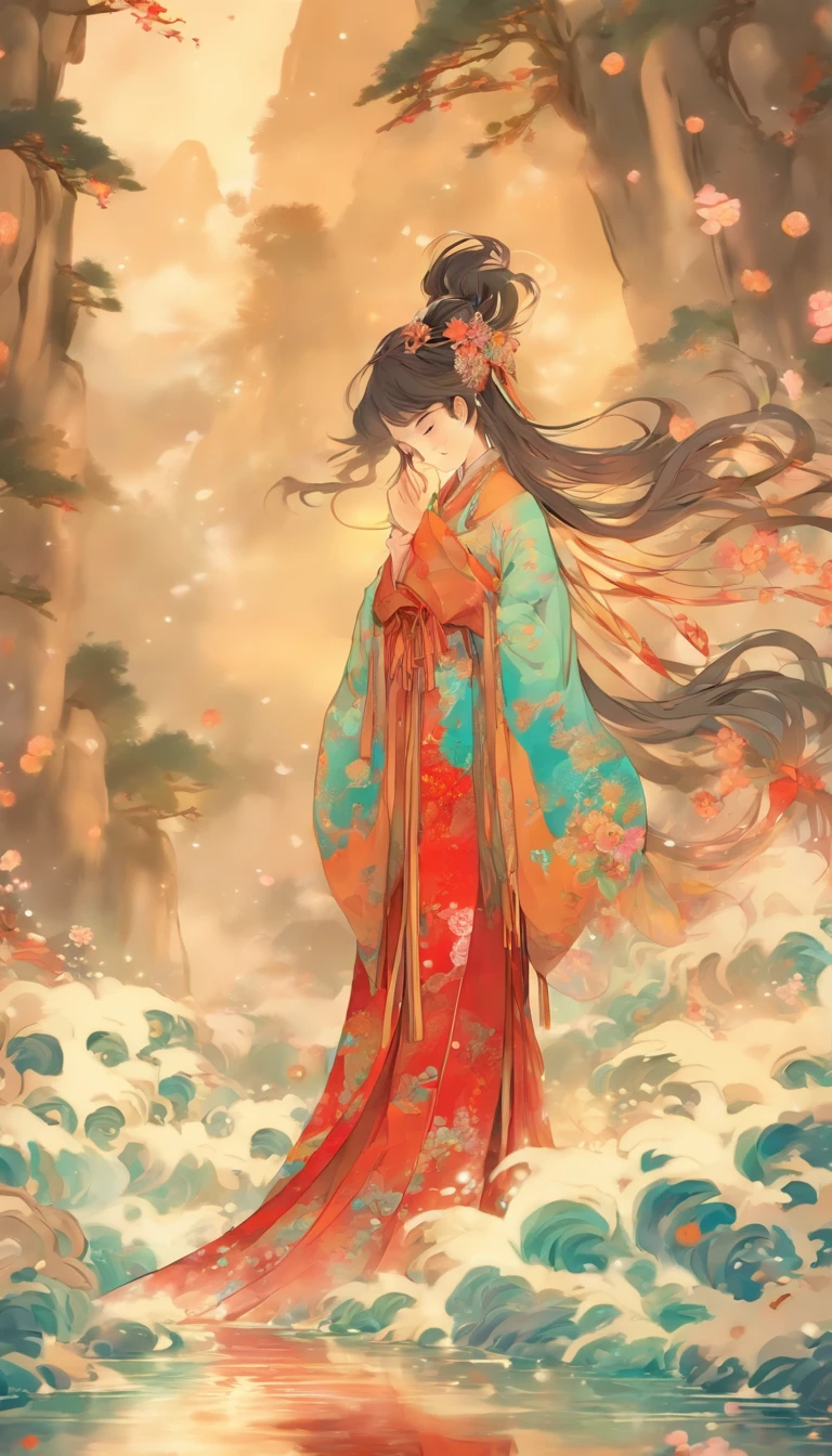 China-style,Chinese ink style,water ink,Smudge,Bluegrass,Hanfu beauty standing in the bluegrass,中景 the scene is,Full body like, highly detailed surreal vfx,China ink painting,oc rendered, - AR 16:9 --q 2 --s 1000