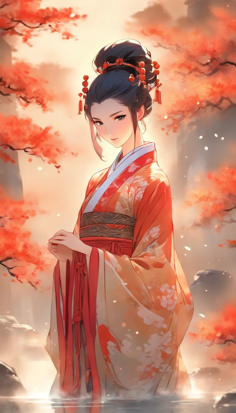 China-style,Chinese ink style,water ink,Smudge,Bluegrass,Hanfu beauty standing in the bluegrass,中景 the scene is,Full body like, highly detailed surreal vfx,China ink painting,oc rendered, - AR 16:9 --q 2 --s 1000