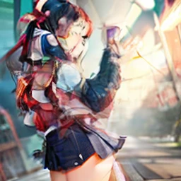 dragon girl,schoolgirls,short antlers,Japan School Uniform,jk,Scales at the thighs,