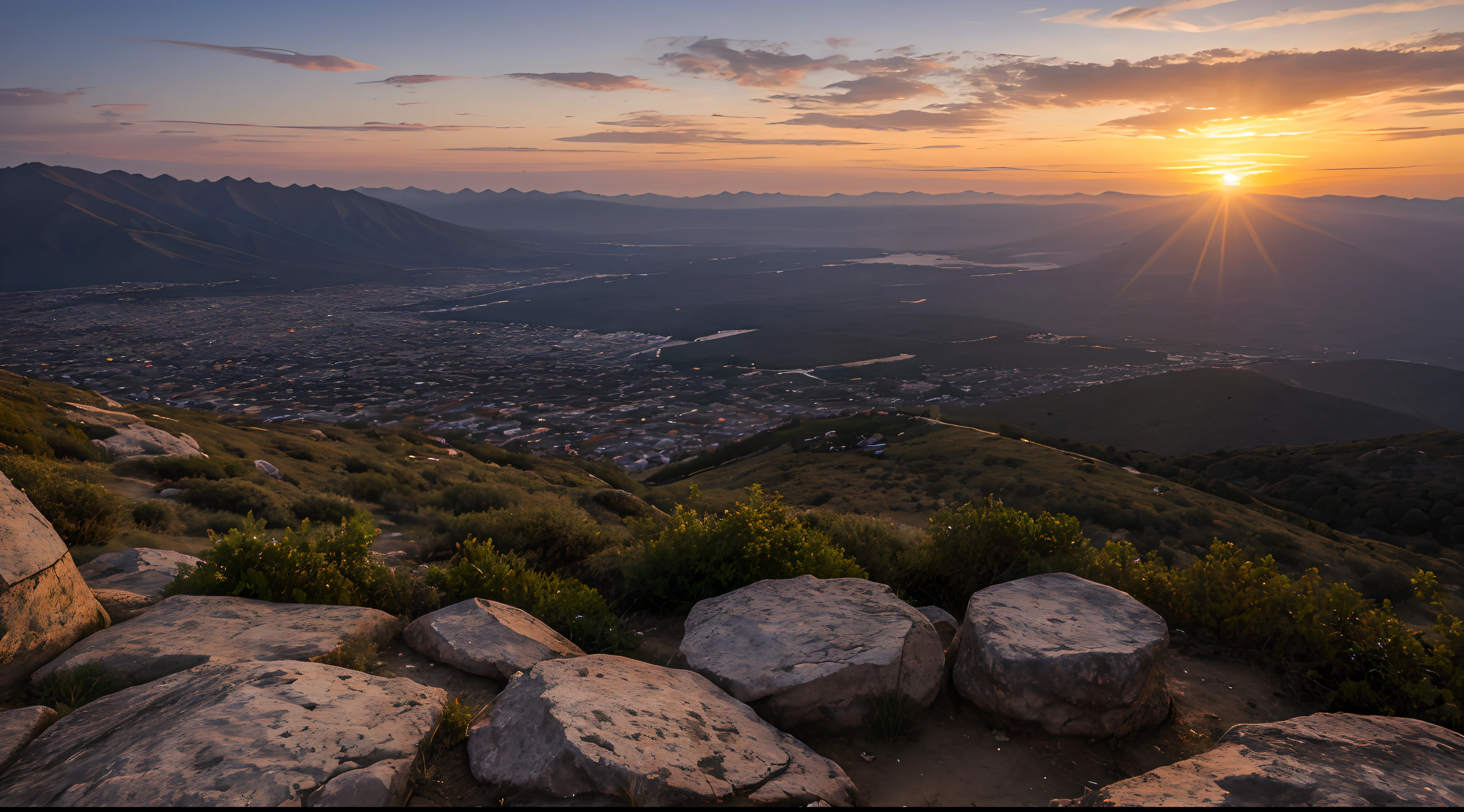 Sunset view from the muscle of the mountain Sahil