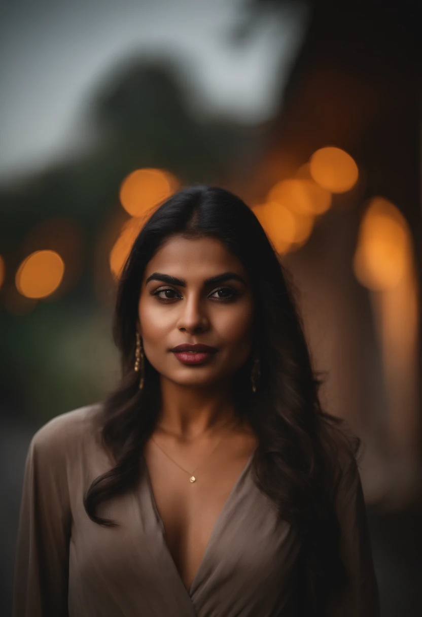 sexy indian girl  in public , facing towards camera with seductive look