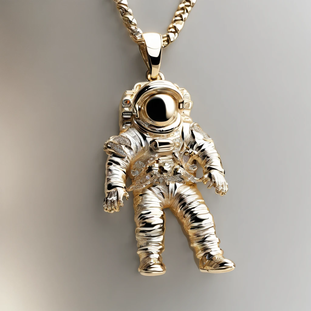 Diamond astronaut pendant