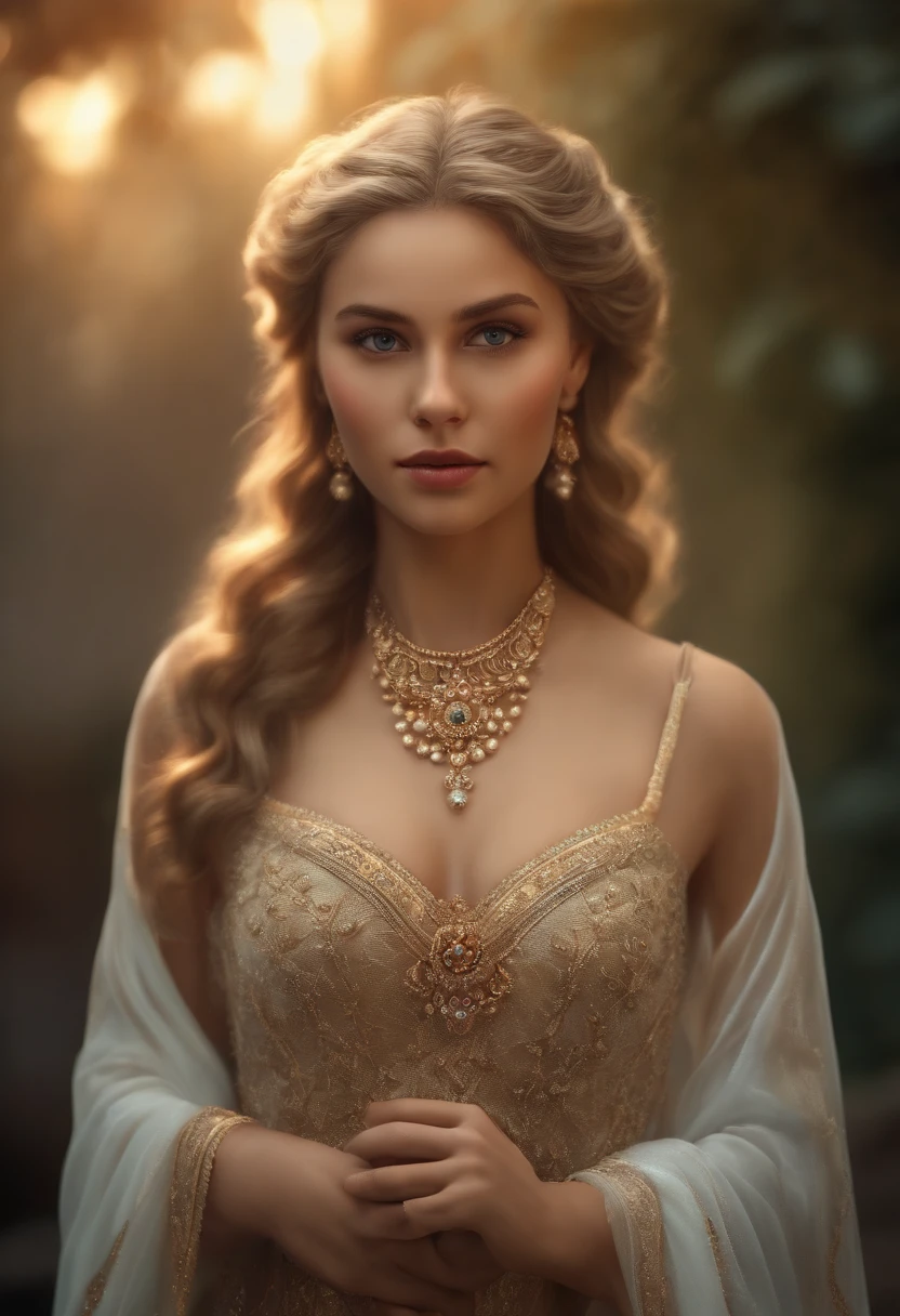 Photographie RAW, beste-Qualit, Master part, a woman as a extremely beautiful, extremly detailed, unity, 8k wallpaper, amazing detailed, finely detailed, Master part, beste-Qualit, Art officiel, CG unit extremely detailed 8k wallpaper, ultra-detailed, Haut, extremly detailed, Of course, focused, (beste-Qualit), (Realstic, photo-realistic:1.6), 8k, Clear lighting, highly quality, lighting cinematic, 1fille, centered, Corps entier, cheveux blonds de taille moyenne, Yeux bleu clair, adolescent(15 ans),Doigts parfaits, Corps, seins moyennement gros, encolure, half-naked