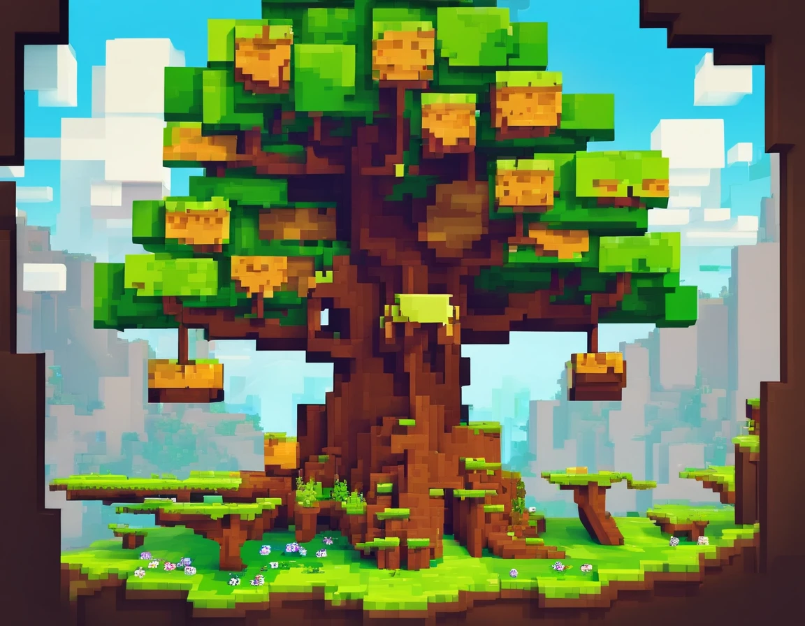 tree minecraft cartoon