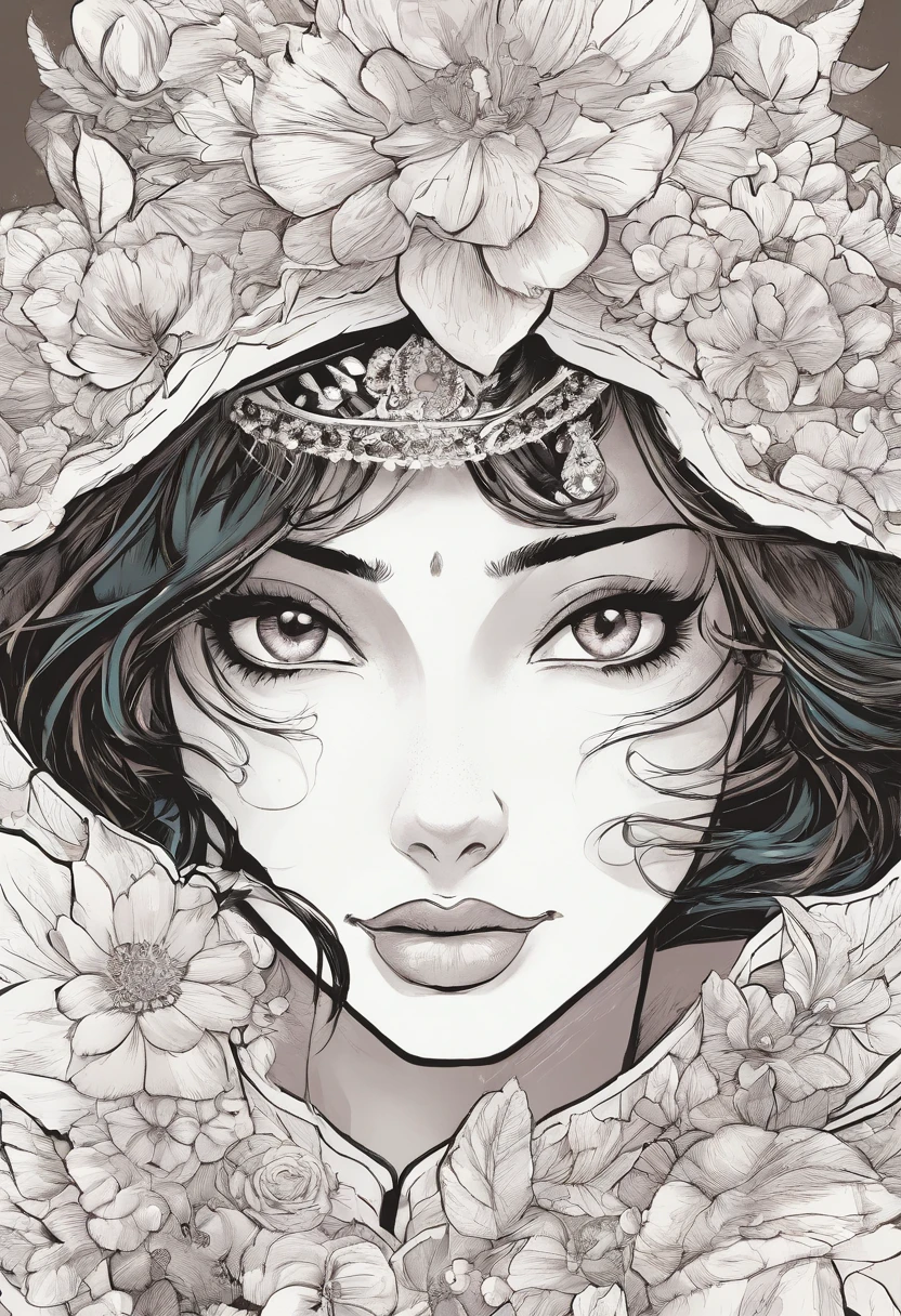 Um retrato estilo anime vetor da branca de neve