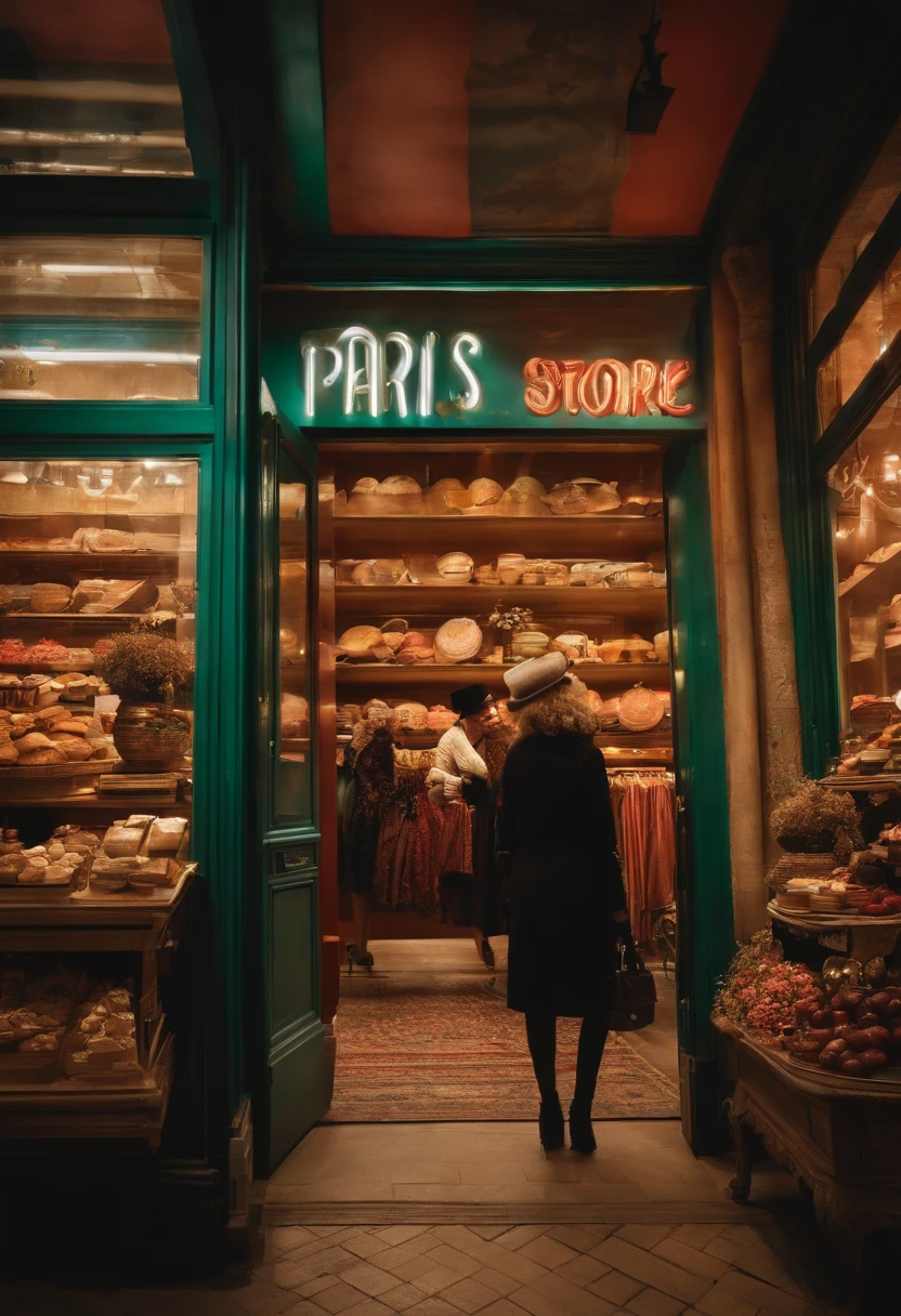 posing in a closing store to paris in france