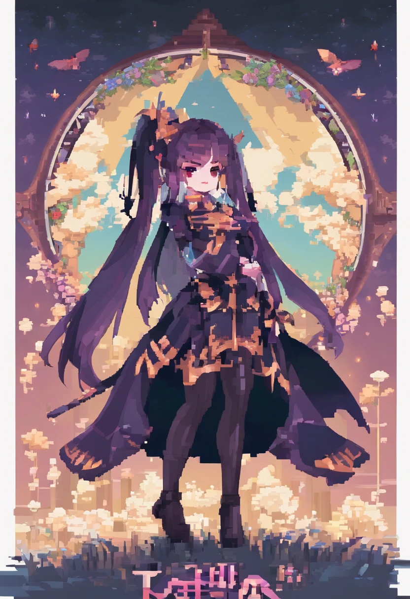 (Best Quality), Dark Fantasy, Big Sword, Magical Girl, Gothic, Twin Tails, Realistic, Ultra Detailed, High Definition, Anime,