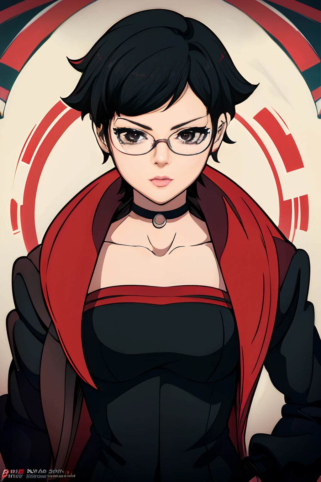 anime girl in a short dress and glasses with a red cape, persona 5 art style wlop, style artgerm, extremely detailed artgerm, ! dream artgerm, ig model | artgerm, female protagonist 👀 :8, realistic anime 3 d style, artgerm portrait, anime styled 3d, realistic anime artstyle