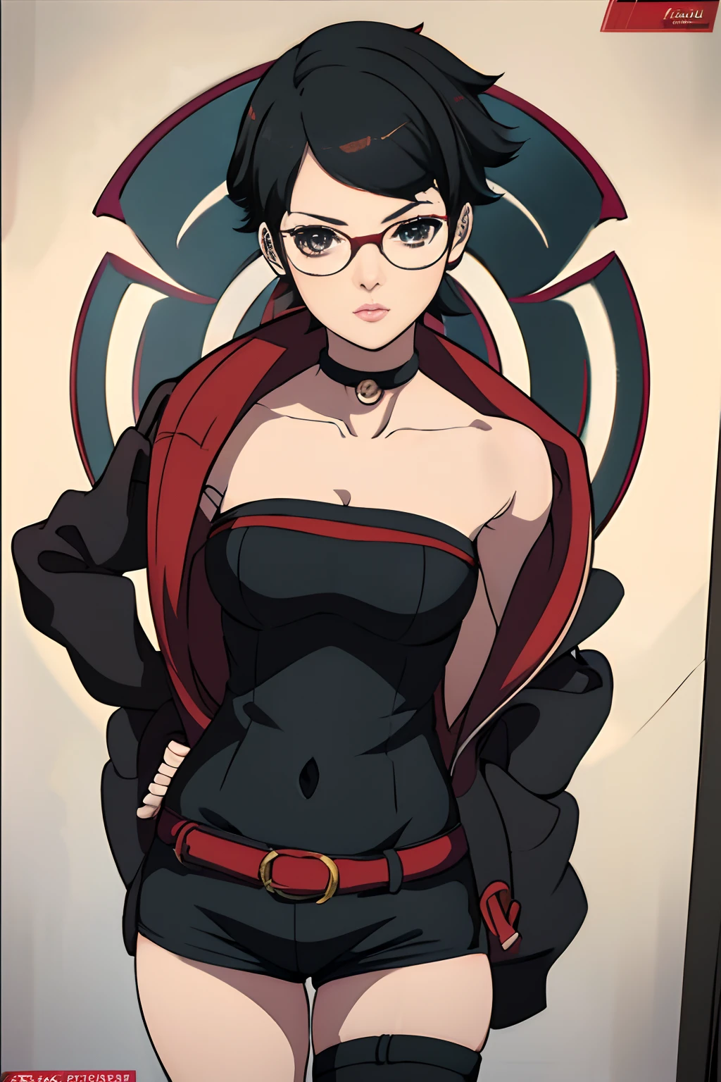 anime girl in a short dress and glasses with a red cape, persona 5 art style wlop, style artgerm, extremely detailed artgerm, ! dream artgerm, ig model | artgerm, female protagonist 👀 :8, realistic anime 3 d style, artgerm portrait, anime styled 3d, realistic anime artstyle