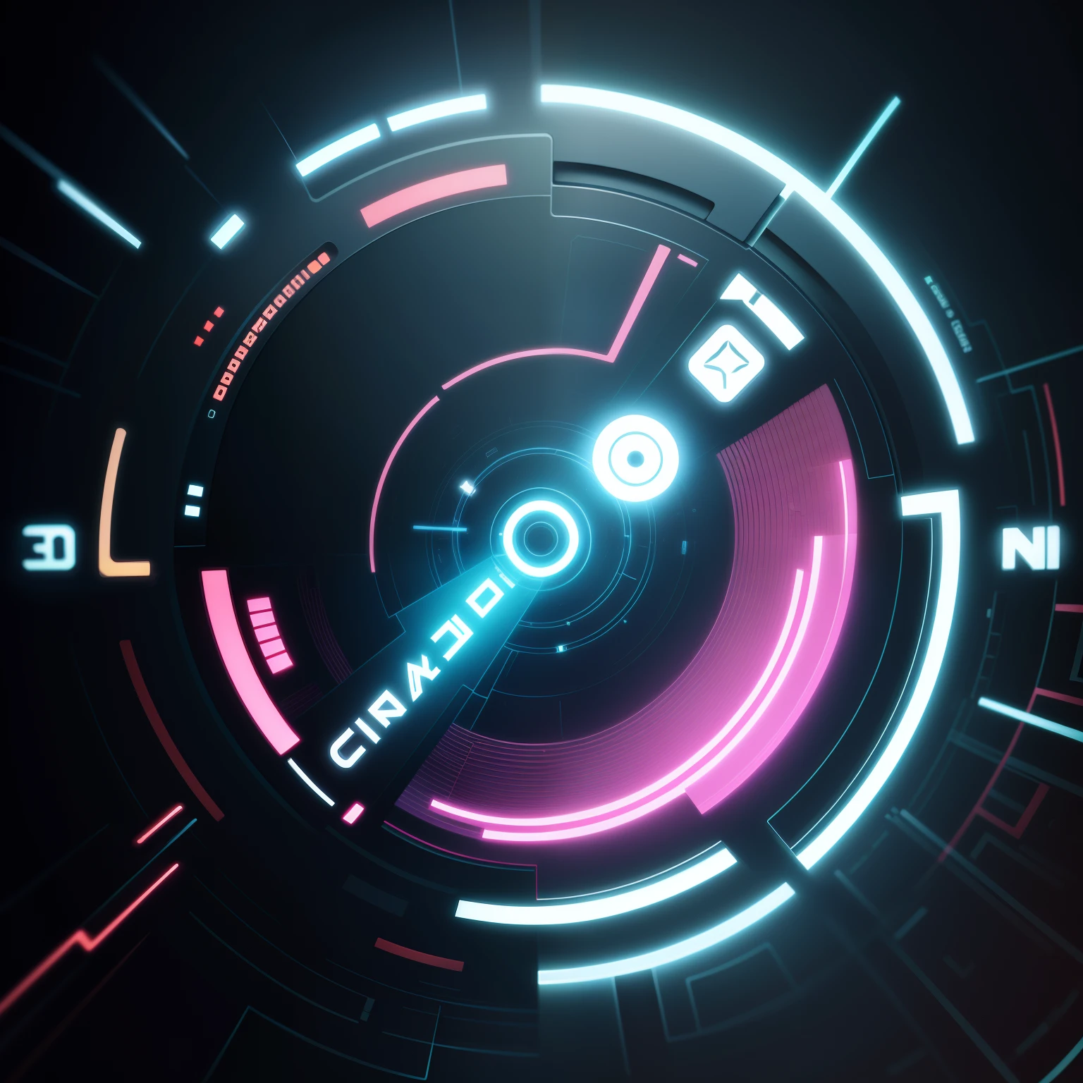 Illustration icons, motion graphics, Futuristic circle, cyber