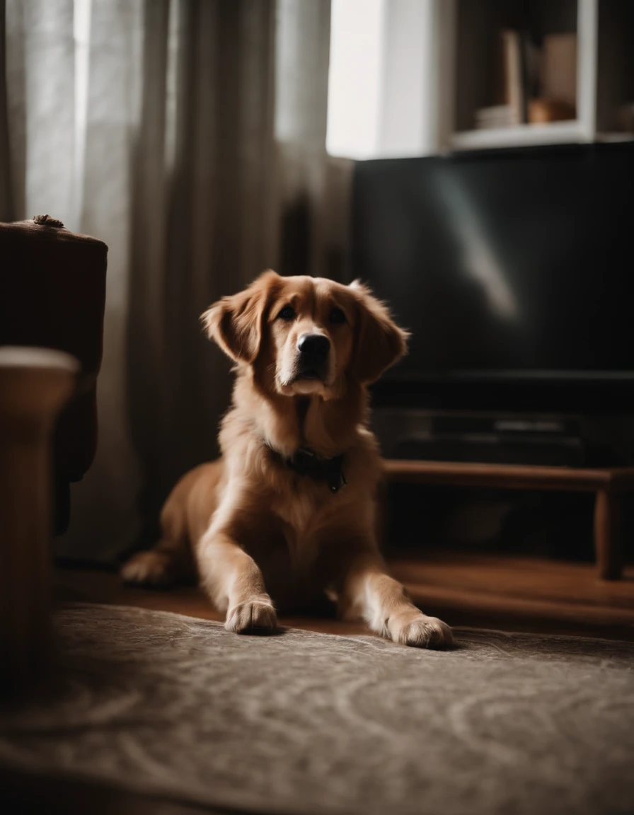 pupy playing around the house