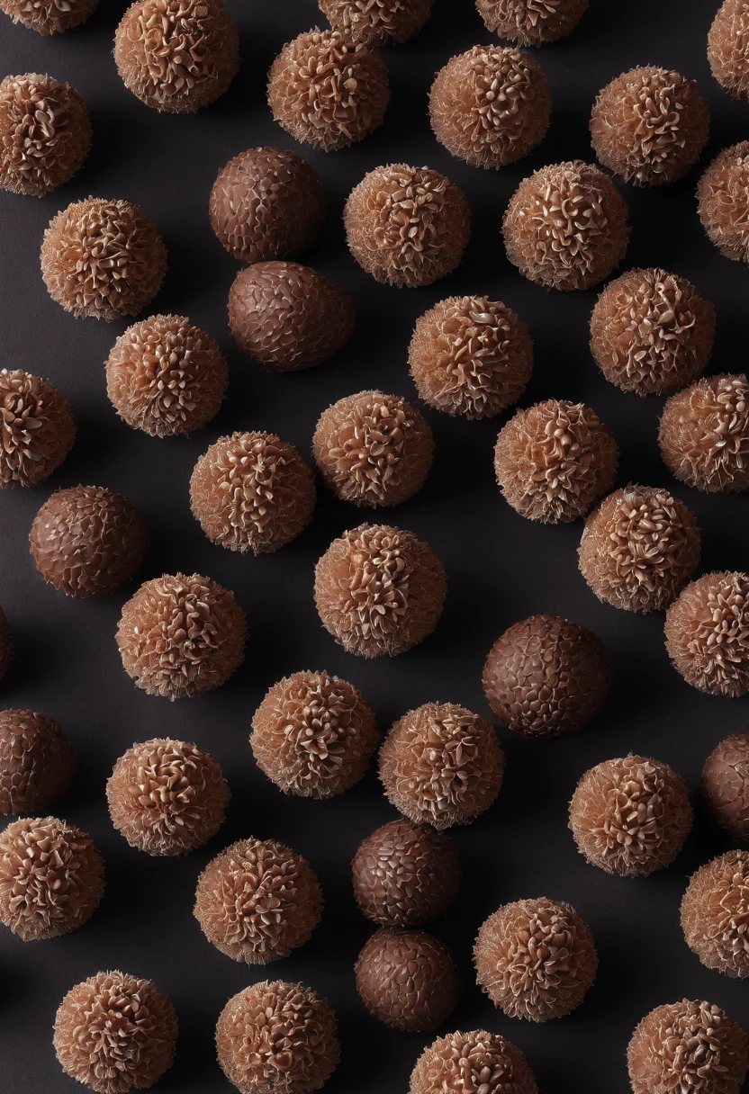 Brigadeiros, 4 brigadeiros, cinemactic, fotografia profissional, studio illumination, studio background, advertising photography, detalhes intrincados, hiper-detalhado, ultra realista, 8K UHD