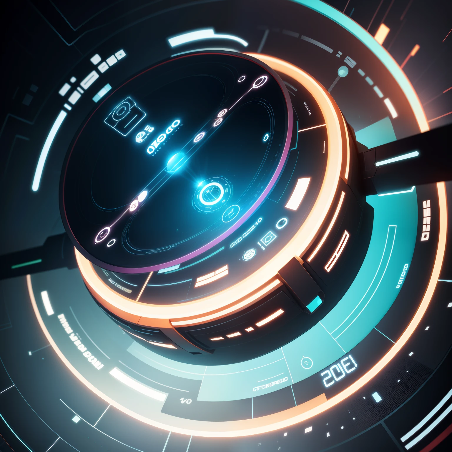 Illustration icons, motion graphics, Futuristic circle, Ciberespacio