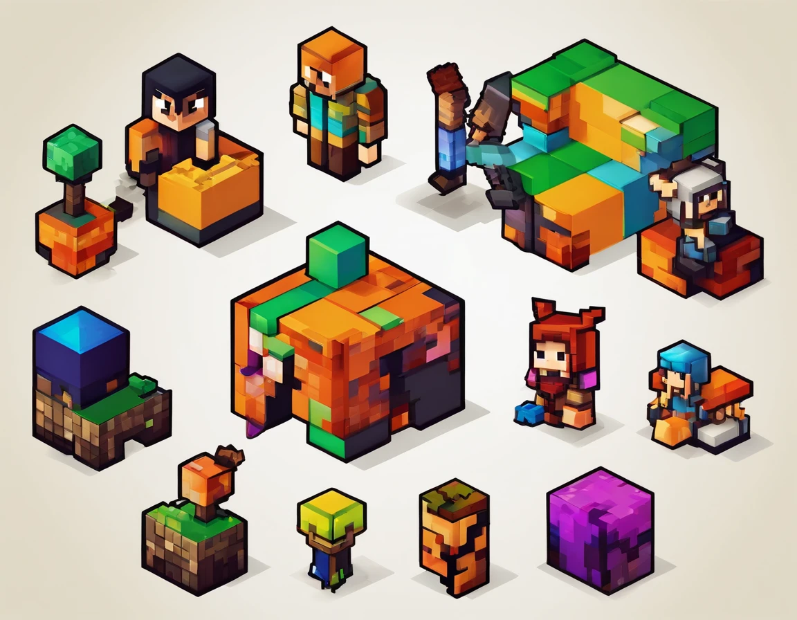 bloco logo servidor de Minecraft desenhos animados