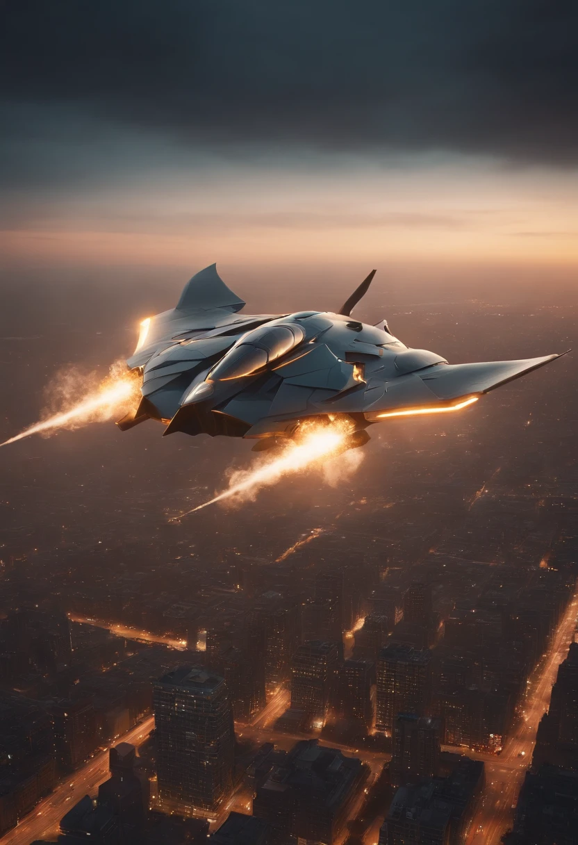 analog gloomy aerial photo of a (Burton Batwing, ), ((nighttime)), (flying low through a city on fire), (explosions on the ground), High Detail, Sharp focus, (photorealism), realistic, best quality, 8k, award winning, dramatic lighting, epic, cinematic, masterpiece, rim light, (action movie), war, depth of field, dutch angle, motion blur,