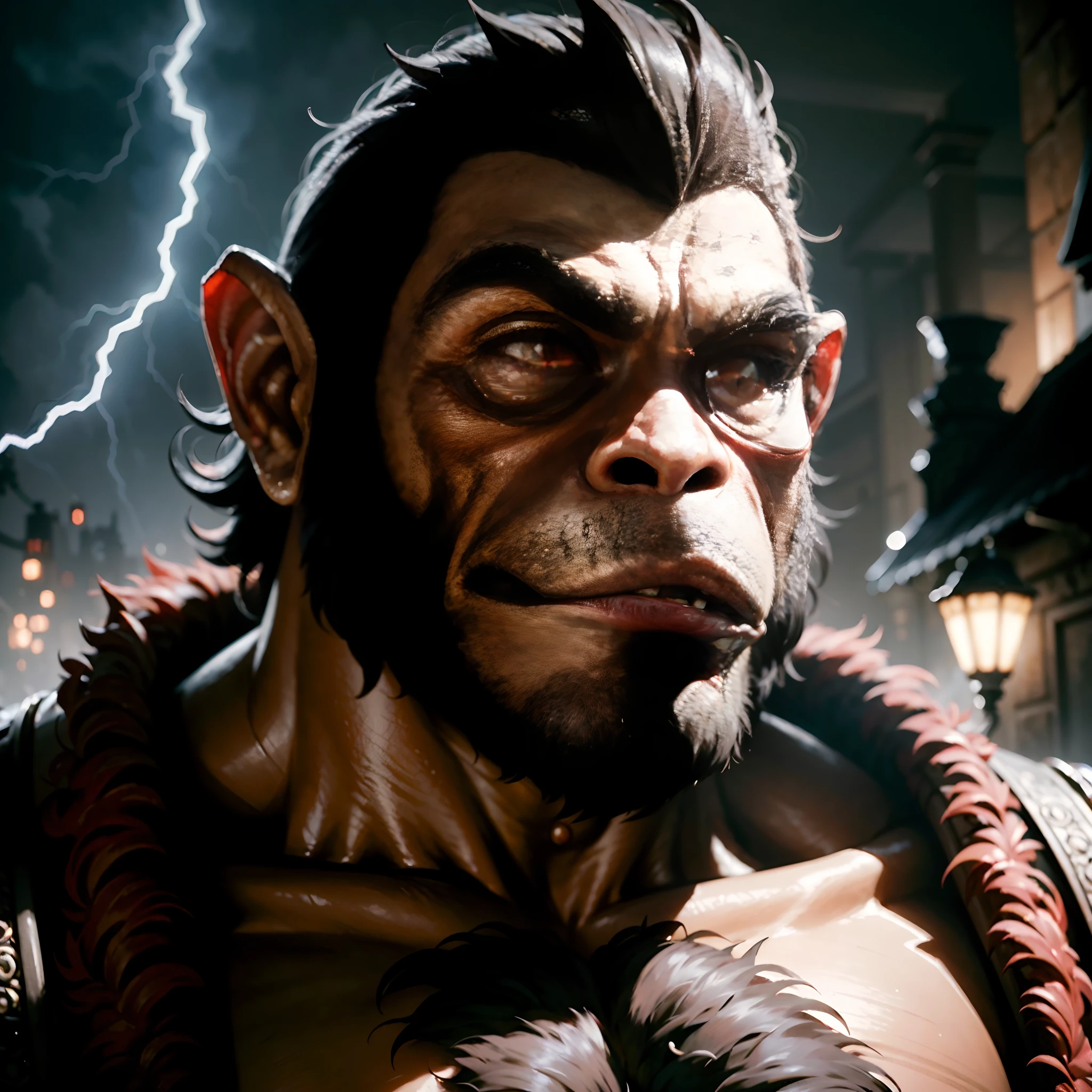 tmasterpiece,best qualtiy,highest quality,ultra-detailliert,Best resolution,8K,CG,illustration,realisticlying,Oppressive atmosphere,Sharp-billed monkey gills,Hairy face thunder mouth,anthropomorphic turtle,Humanoid monsters,Naked beasts,Scarlet eyes