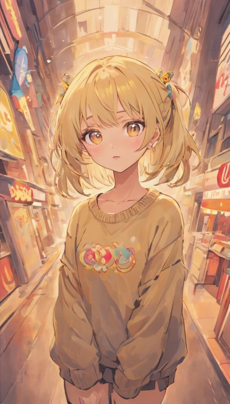 tan , tan skinned blonde hair , beige jumper , gyaru ,gyaru , 90s japan ,90s japan fashion , 2000 japan ,2000 , retro asthetic , colourful contacts flashy glasses , tall ,tight skirt ,s smart , curious