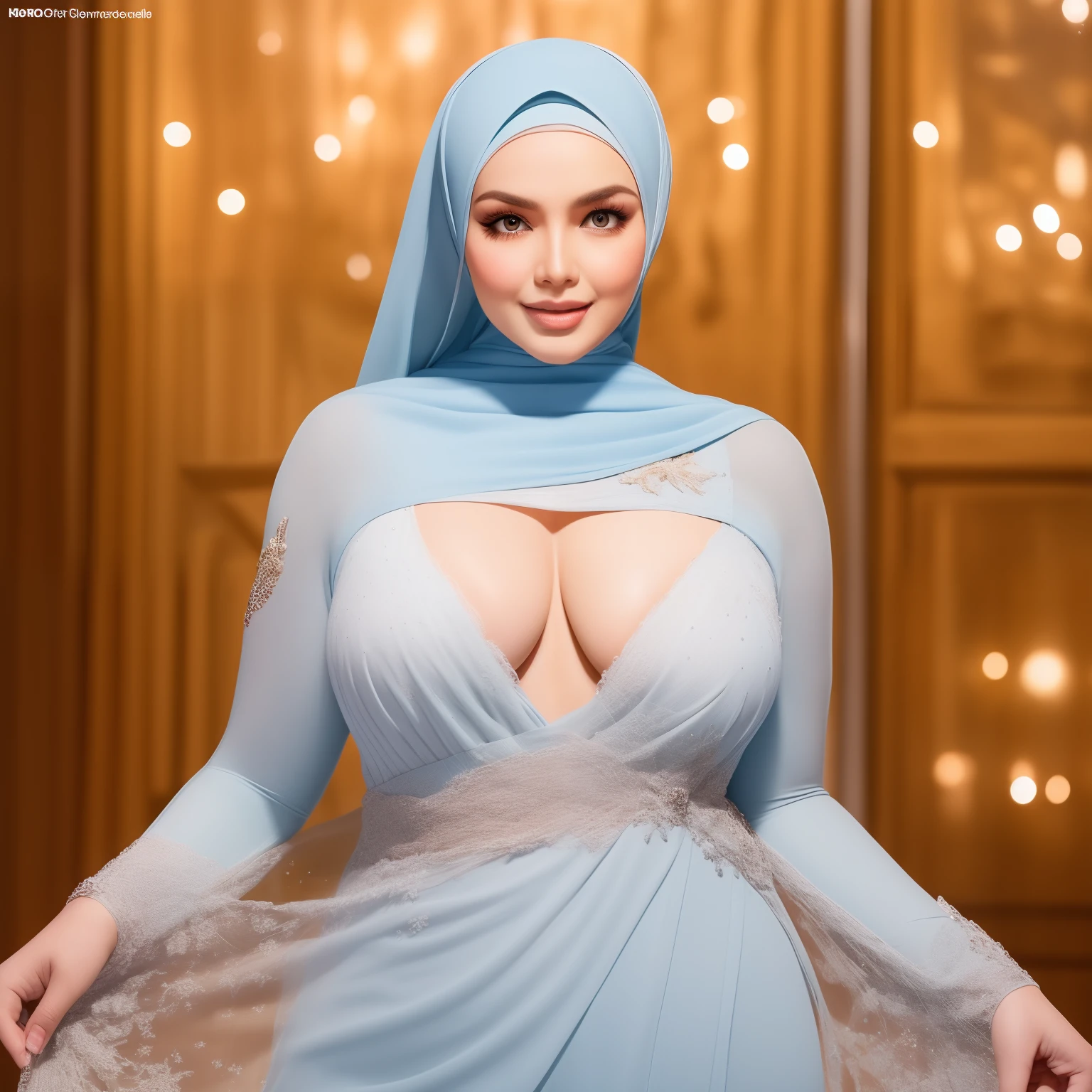 (NSFW,highres:1.2),1 girl,perfect body shape, slim waist,full body view,lifting her shirt,showing her boobs,wearing a hijab,beautiful detailed eyes,long eyelashes,natural makeup,soft smile,vivid colors,studio lighting,physically-based rendering,digital artwork,bokeh