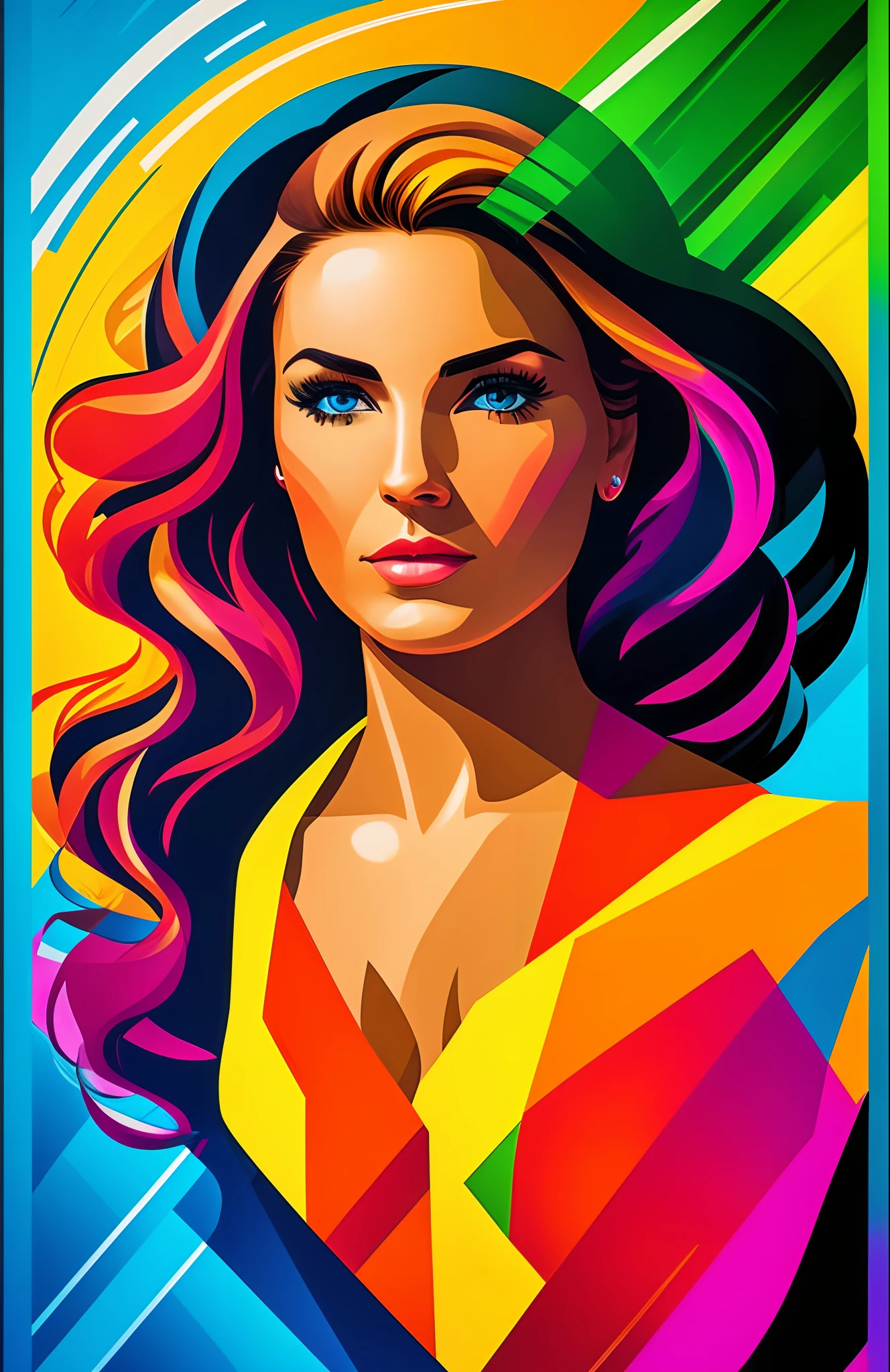 android woman retrato poster