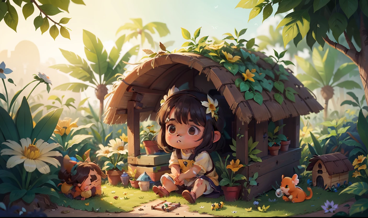 Assim, in the coming weeks, Isabela and her various littleds worked together (several children) para criar um jardim encantado. Eles plantaram flores coloridas e colocaram bebedouros para as borboletas. They also built small houses to house the bees.