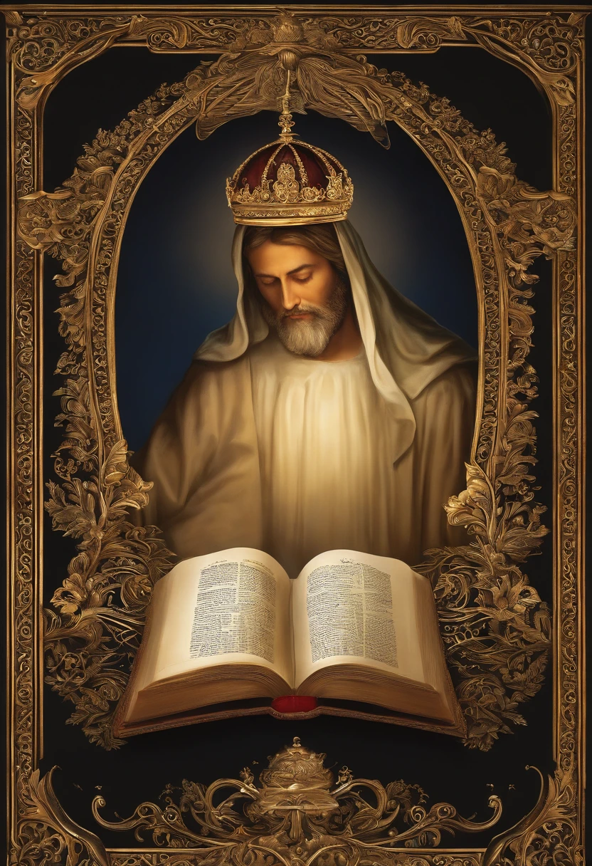 "Por favor, create a high-definition image of the Holy Bible that captures the reverence and spiritual significance of this holy book. The image should convey the historical and religious importance of the Bible, apresentando-a de forma digna e respeitosa. Use soft lighting to highlight cover and page details, enfatizando sua textura e envelhecimento, if applicable. Position the Bible in a setting that evokes a sacred environment, como uma prateleira de madeira em uma biblioteca antiga ou um altar iluminado. As cores devem ser sutis e a tipografia, se presente, deve ser elegante e discreta. The image should inspire a sense of reverence and spiritual connection to the words and teachings contained in the Holy Bible."