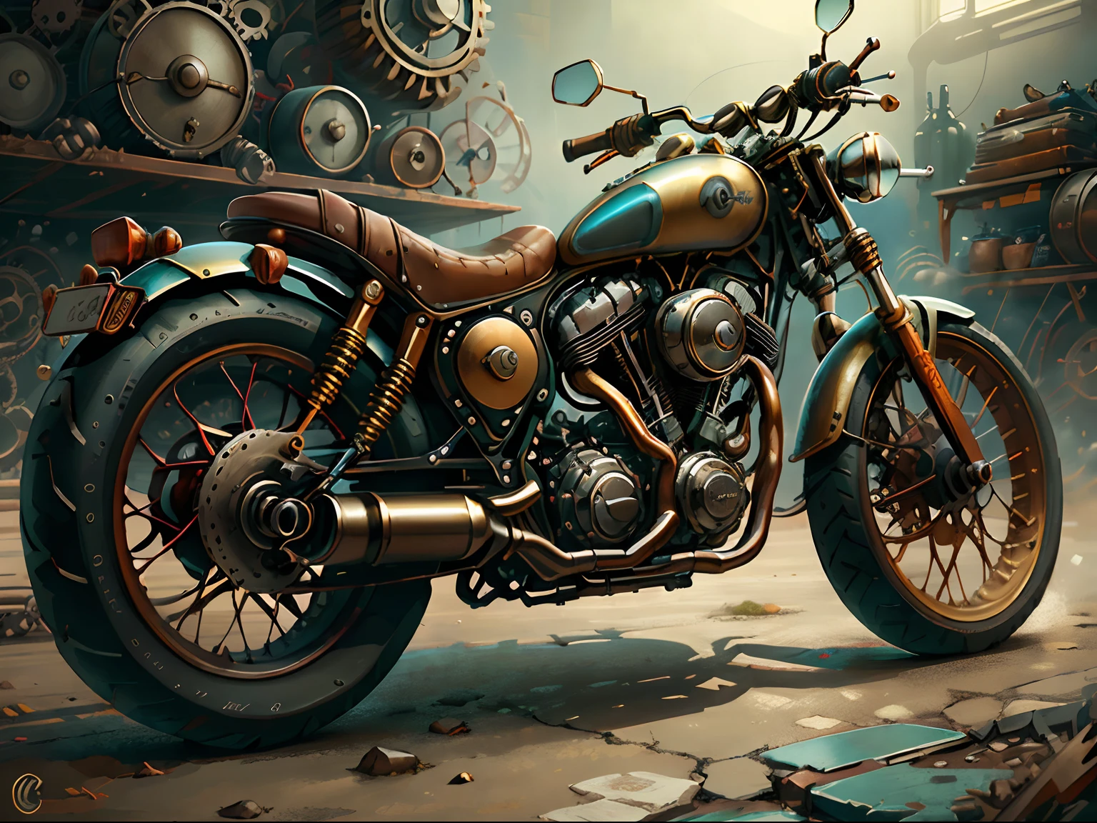 Motocicleta CogPunkAI ,Cores 32 k,detalhes