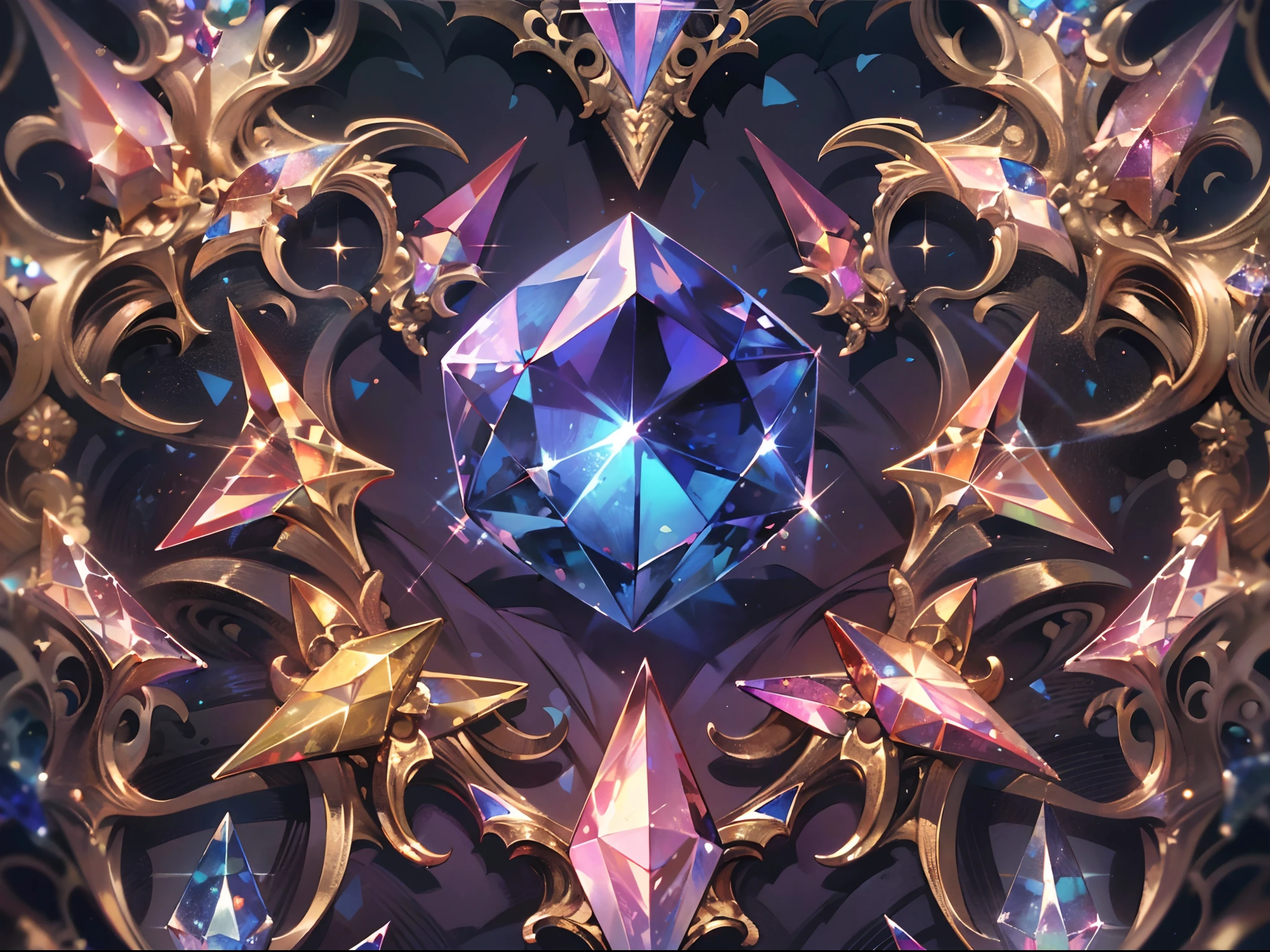 ((Best quality, 8K, Masterpiece: 1.4)),((Amazing detail: 1.3)),((illustration: 1.2)),((high resolution: 1.1)),Eldritch, Crystal elements,Gem Sprite,Shiny,Bright,Soft light,Starry,amazing art,