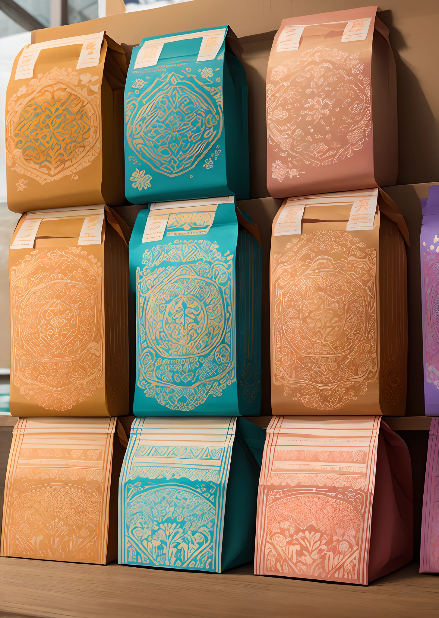 Milk tea cartons,National style,artwork of a,Paper carving,handicraft,senior color matching,Wrap