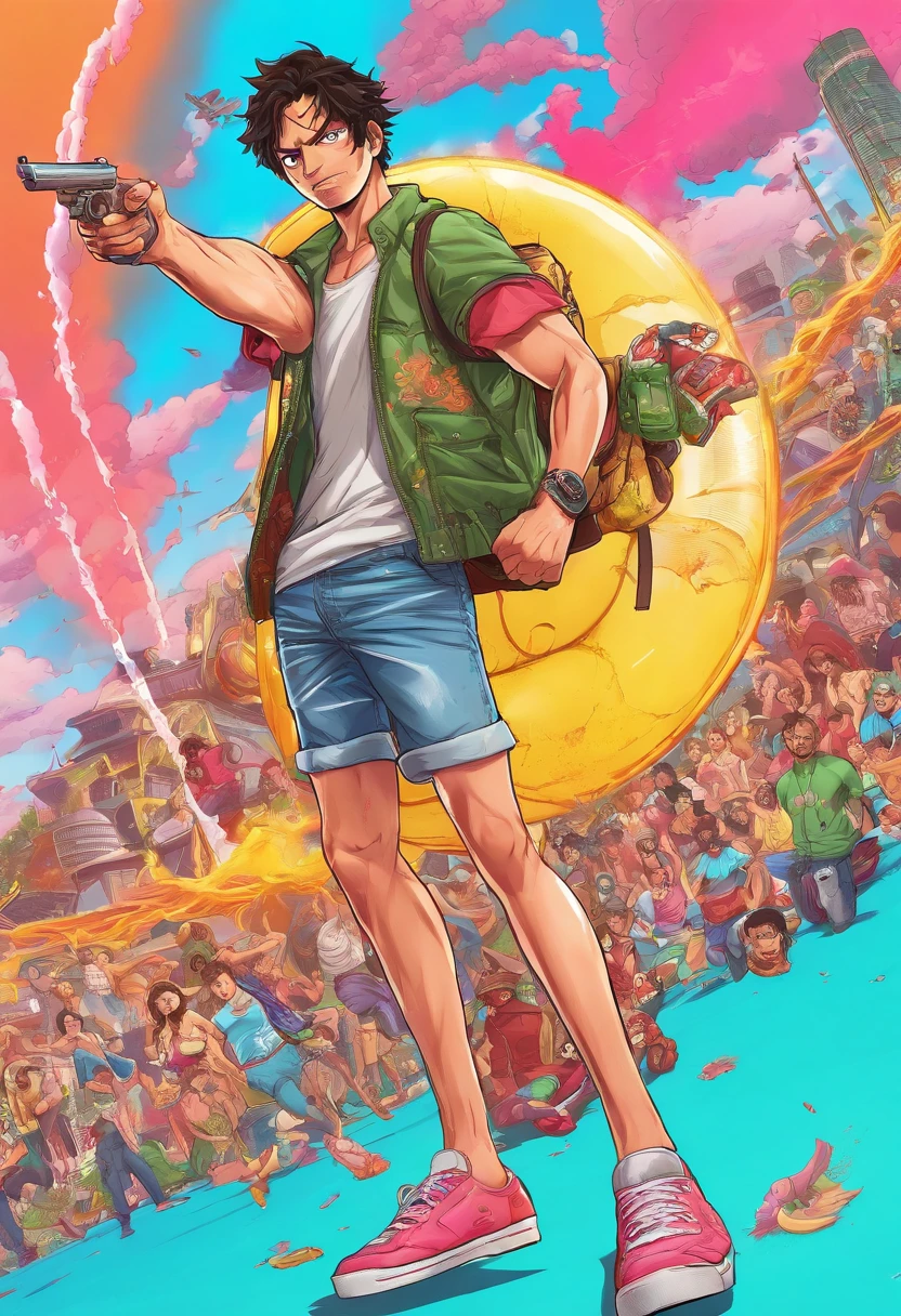 hyperrealistic), (illustration), (high resolution), (8K), (extremely detailed), (best illustration), Luffy, one piece, gear 5