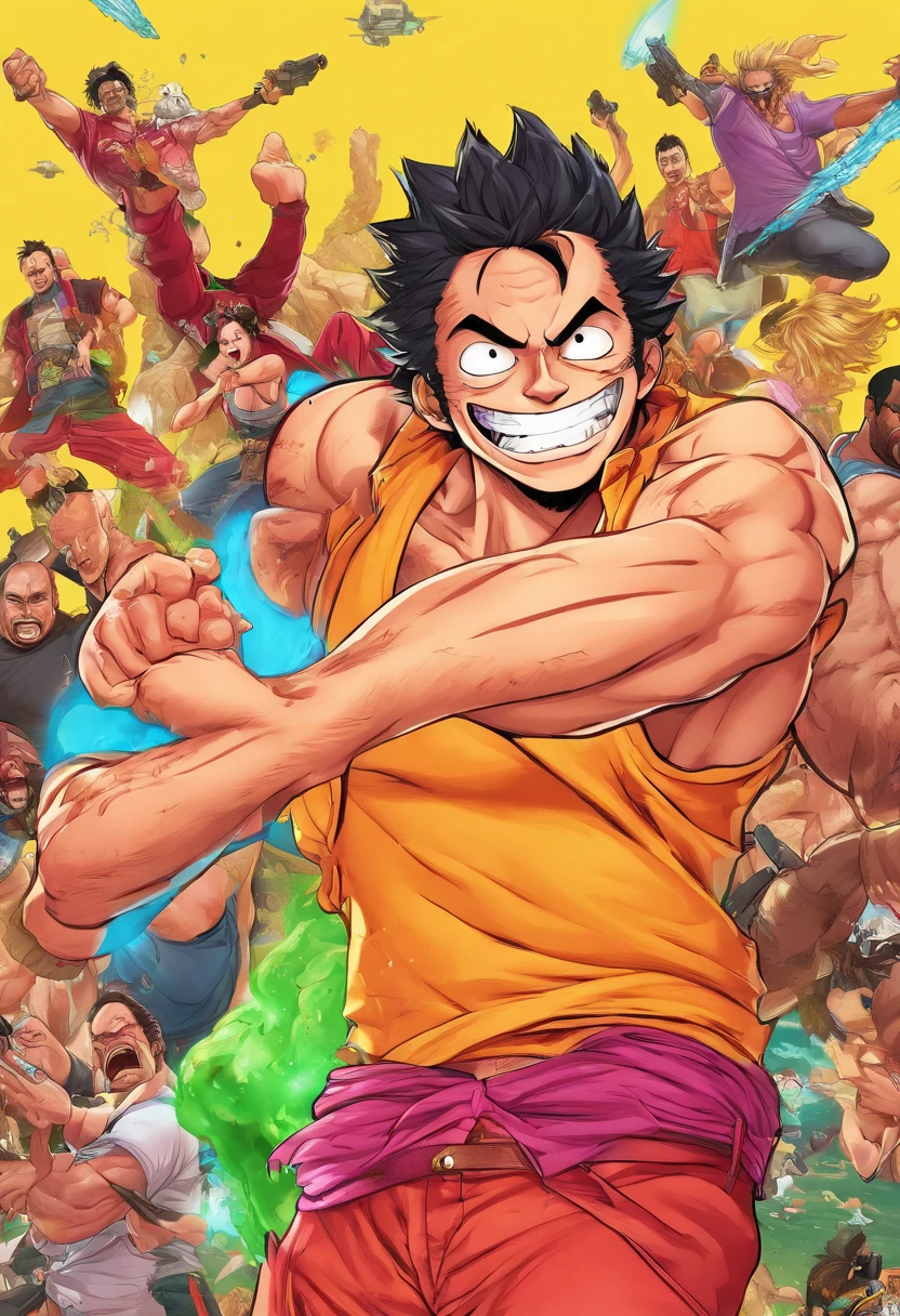 hyperrealistic), (illustration), (high resolution), (8K), (extremely detailed), (best illustration), Luffy, one piece, gear 5