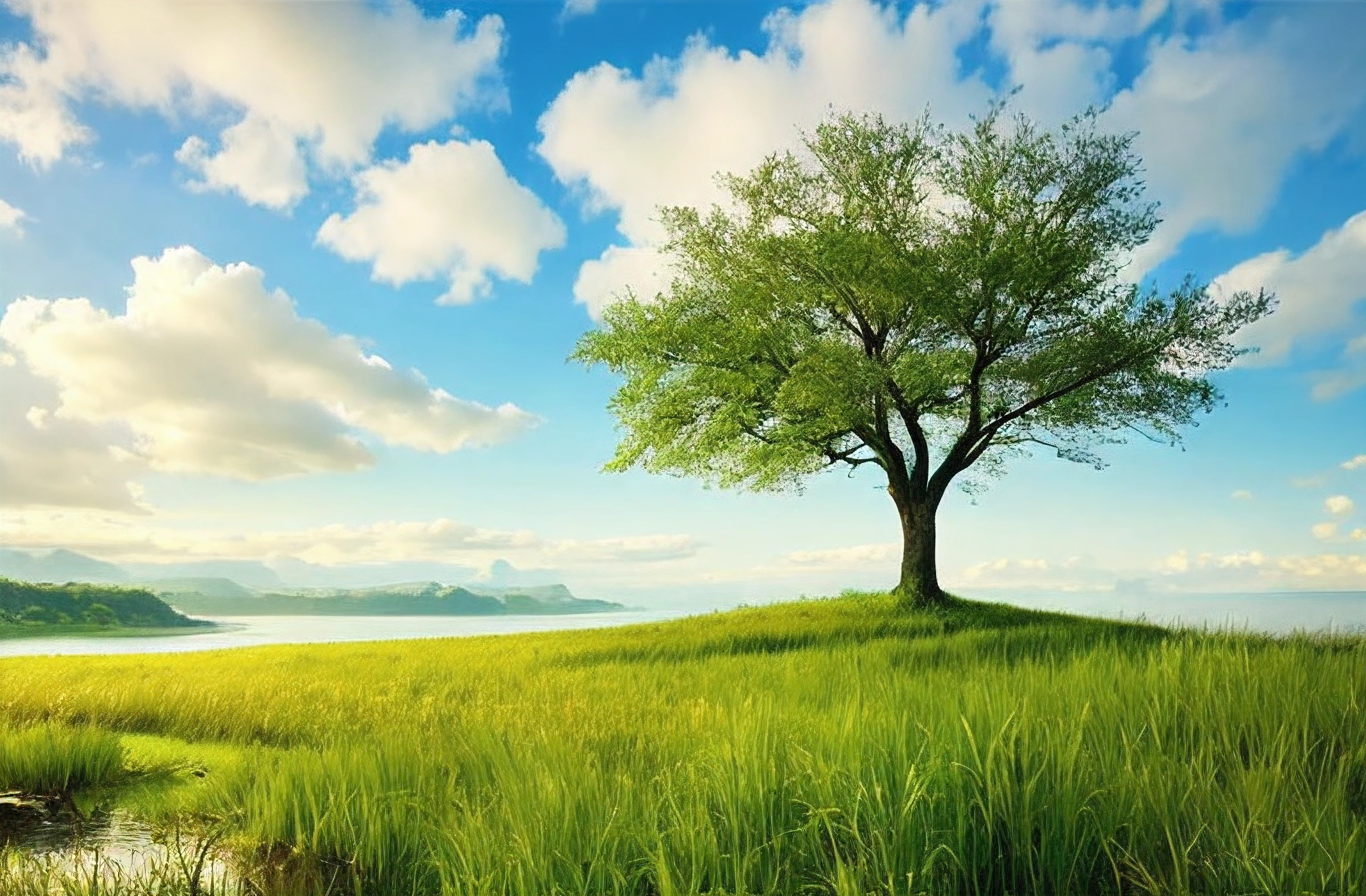 Masterpiece, ultimate quality, Cg unity 8k wallpaper, super delicate, beautiful sky and clouds, rich natural scenery, cliffs, lakes and rivers, waterfalls and flying water, beautiful green mountains, no trace of people, excellent scenery, has already won a photo contest, background Blurring, full depth of field, HDR high dynamics, true restoration, intricate, extreme details, dramatic presentation, perfectly presenting the style of midjourney art.