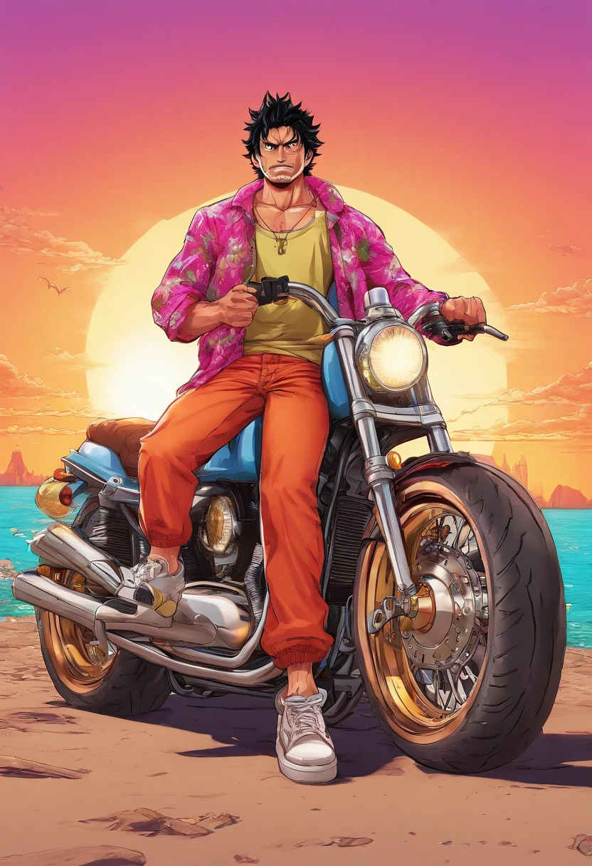 hyperrealistic), (illustration), (high resolution), (8K), (extremely detailed), (best illustration), Luffy, one piece, gear 5